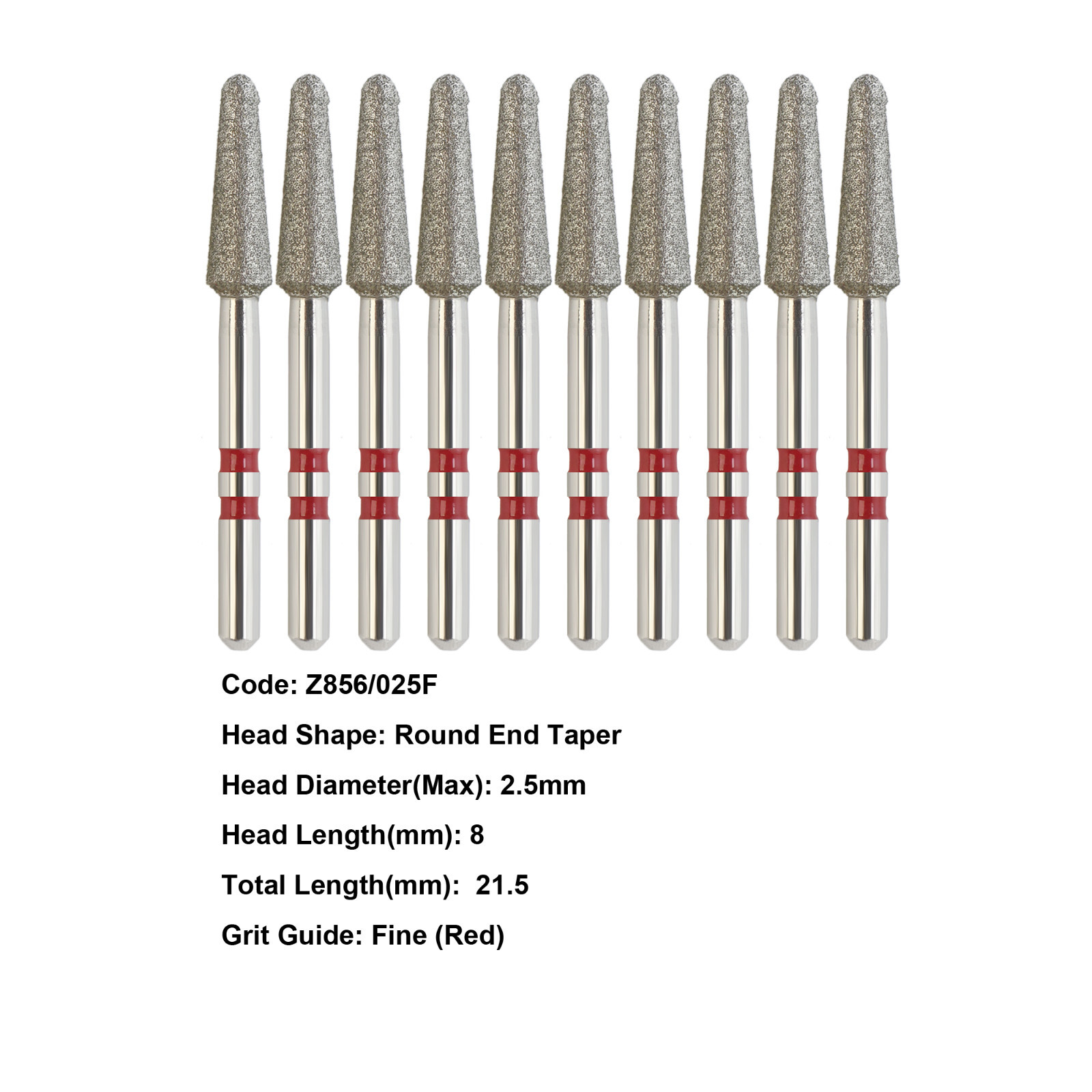 Dental Diamond Bur Zirconia Cutting Bur Round Football FG Fine Medium Grit Z856