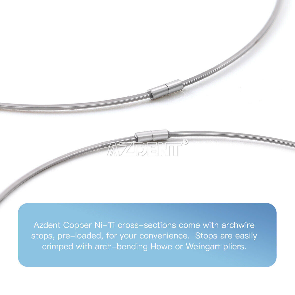 dental rectangular arco cable súper elástico de cobre cu-niti paradas preformada