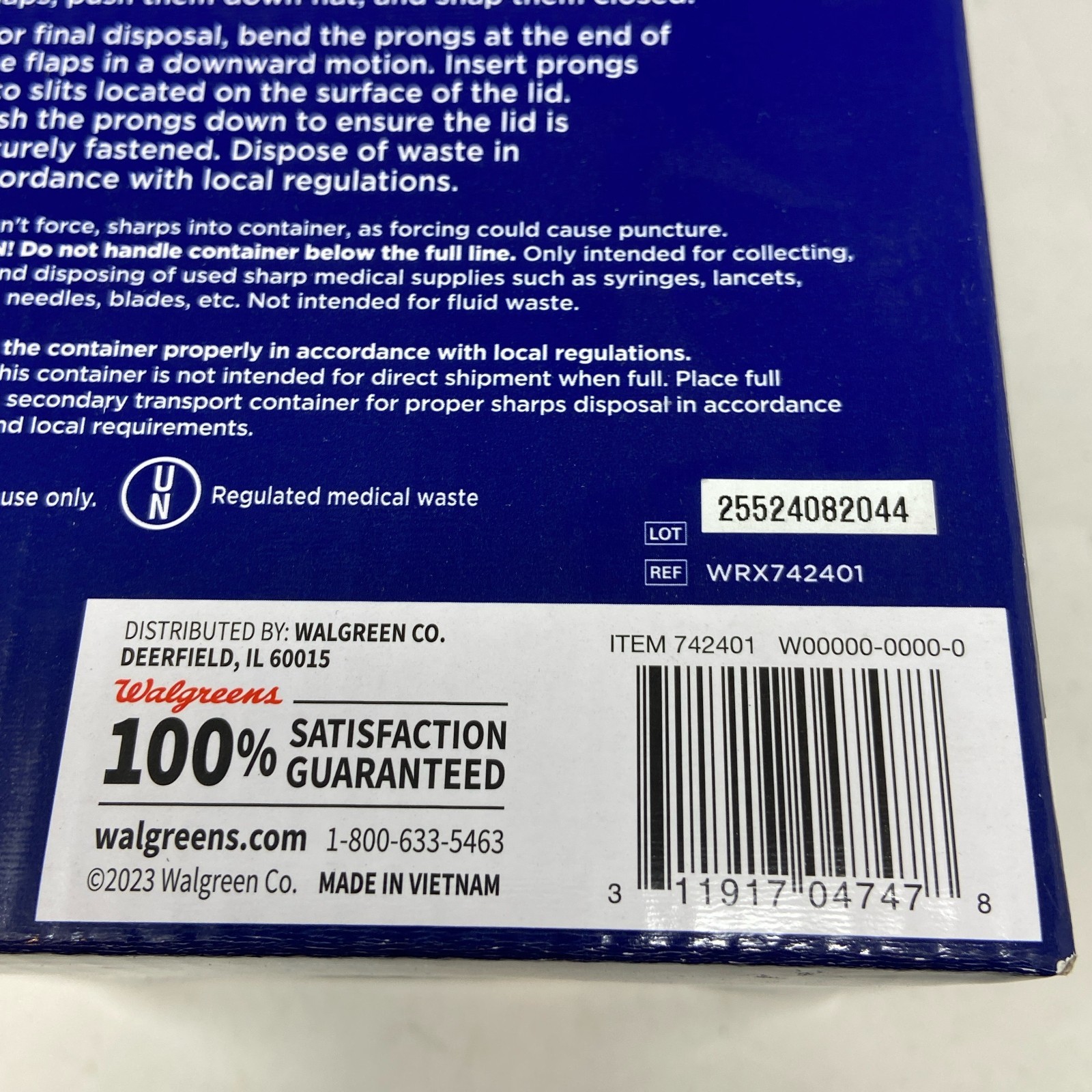 Walgreens Sharps Container Red 1 Qt Biohazard Needle Disposal
