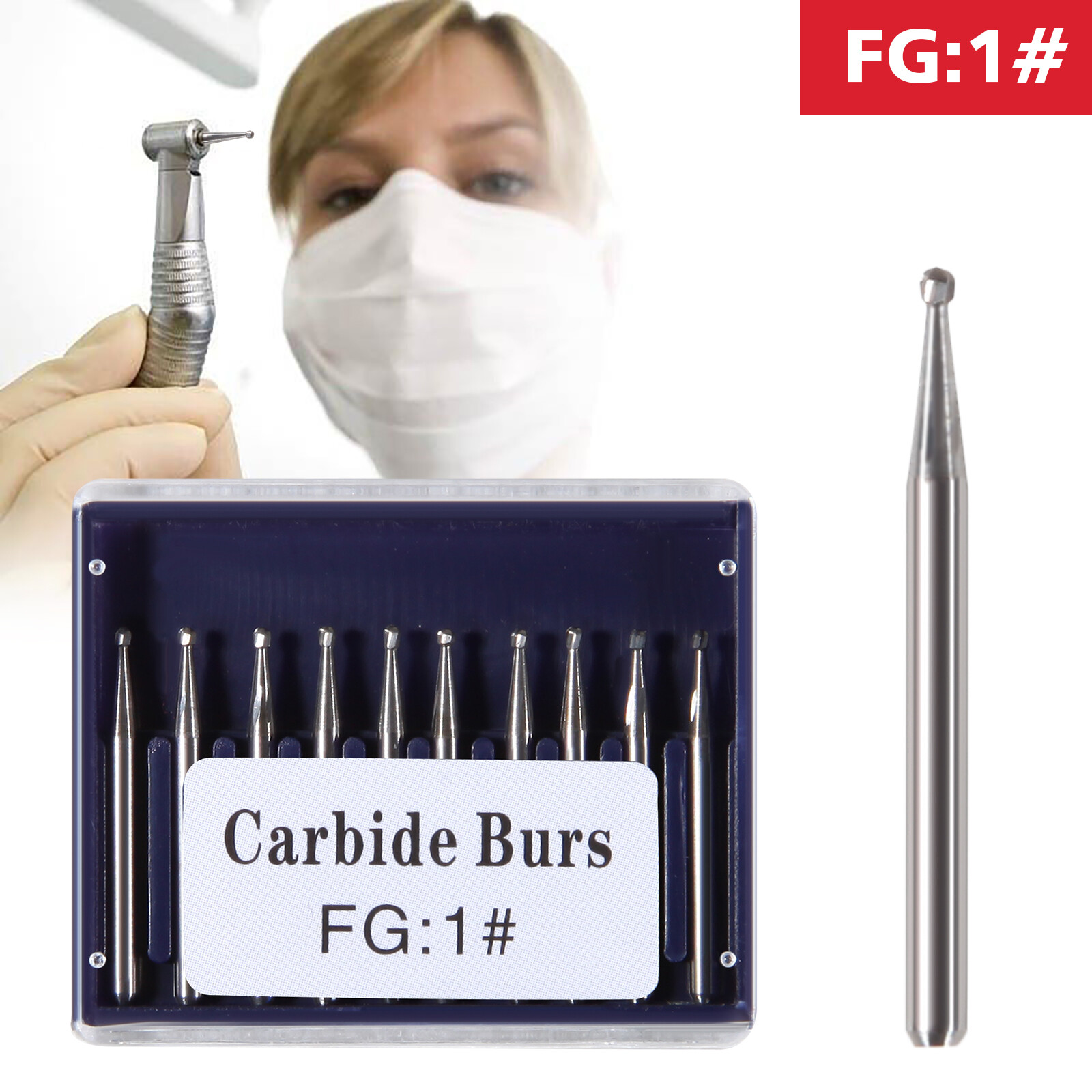Dental Carbide Tungsten Steel Burs Crown Metal Cutting Drill Break Drills Bur