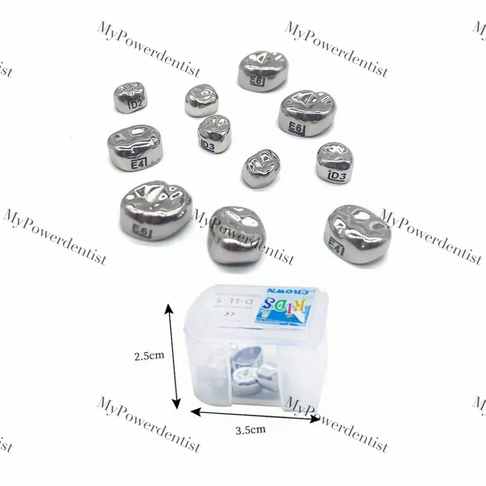Dental Kids Primary Molar Crown Stainless Steel Kit/Refill 48Size