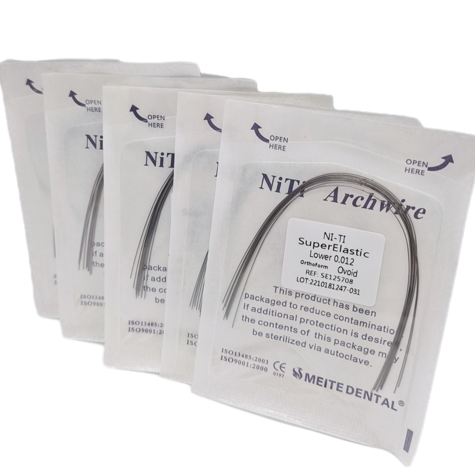 10 Bolsas Arcos de Ortodoncia Dental Redondos Niti Arco de Alambre Su