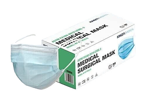 (90) 3-Ply Face Masks Medical Surgical Disposable Ear Loop Mask, ASTM LEVEL3