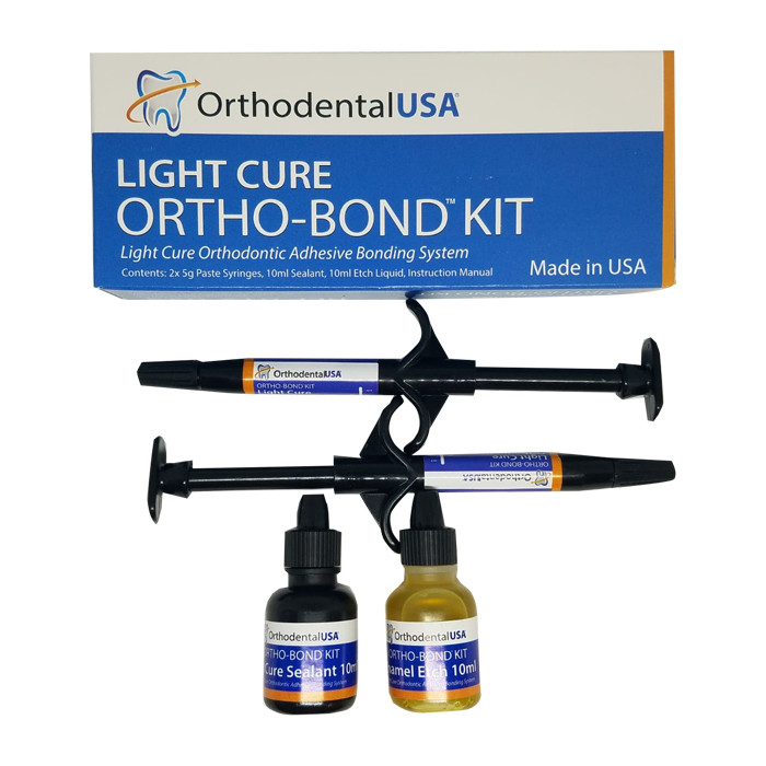 LOT X 3 ORTHO-BOND SYSTEM ADHESIVE KIT LIGHT CURE 2 SYRINGES/ORTHODENTALUSA CORP