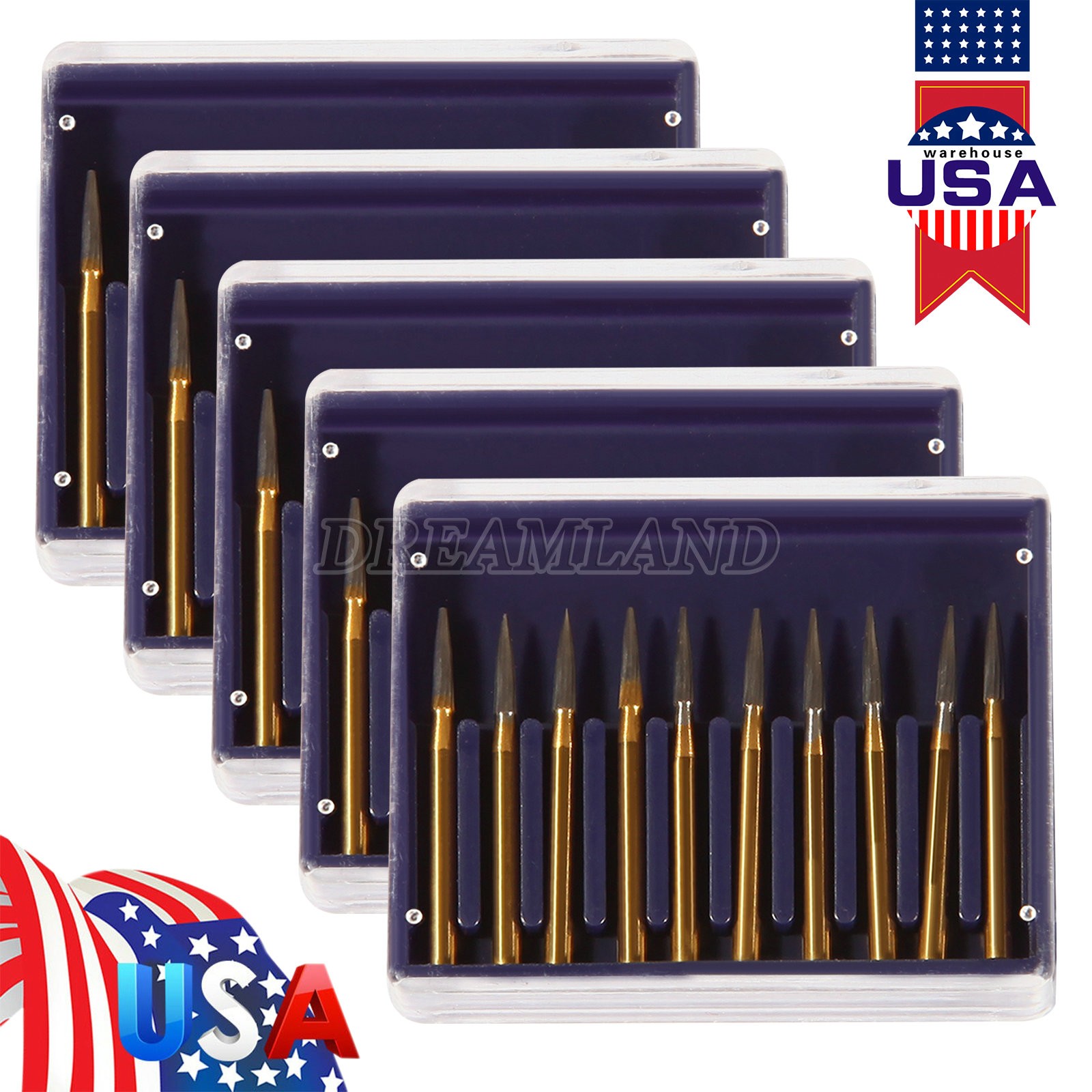 TRIMMING & FINISH DENTAL CARBIDE BURS 12 BLADES TF 7901 NEEDLE SANDENT