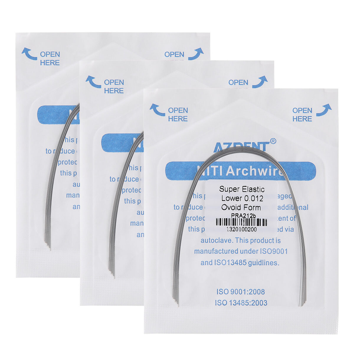 Dental Orthodontic Super Elastic Niti Round Arch Wires Ovoid Nature Form AZDENT