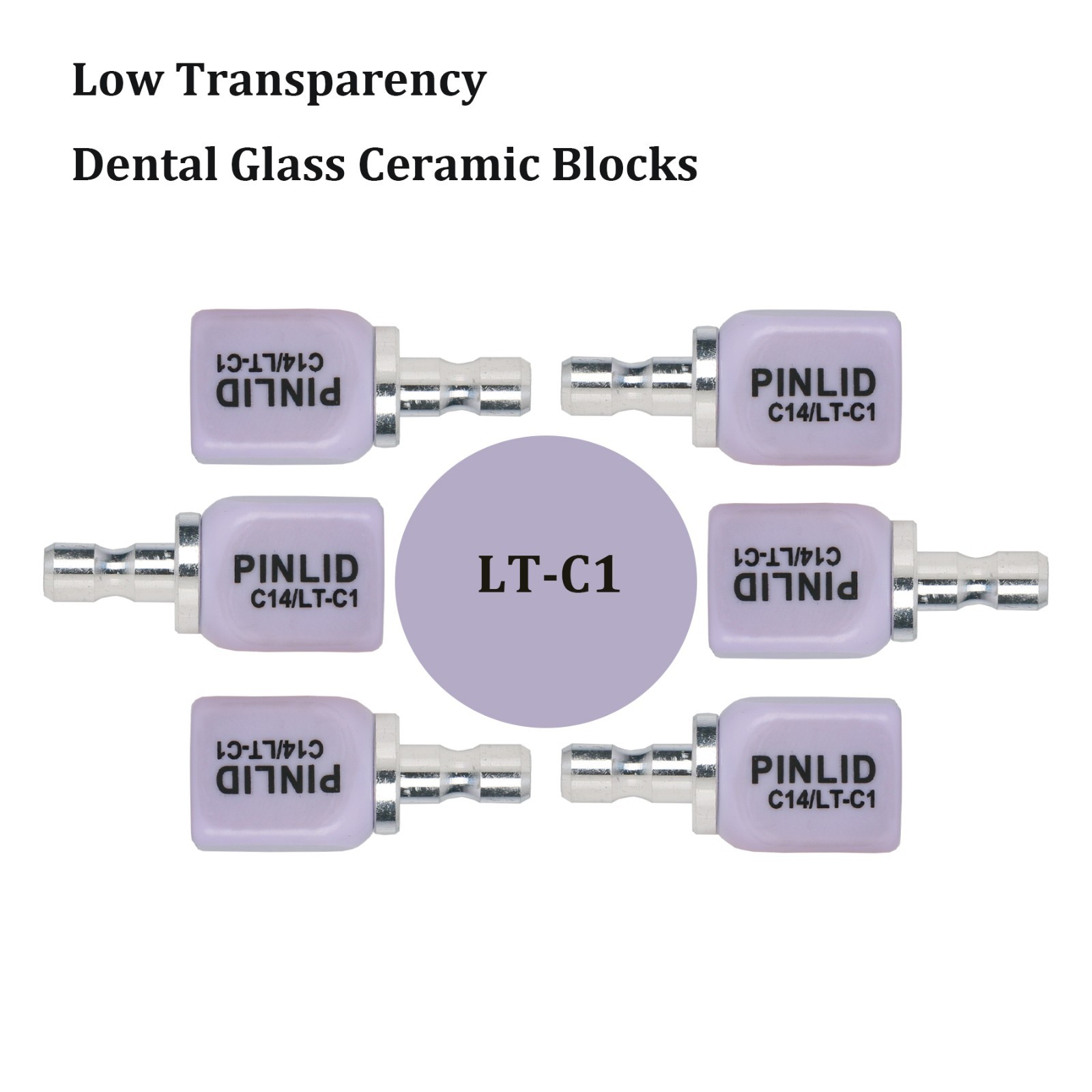 US C14 Dental Lithium Disilicate Blocks Emax CEREC CAD/CAM Inlab Blocks LT 5Pcs