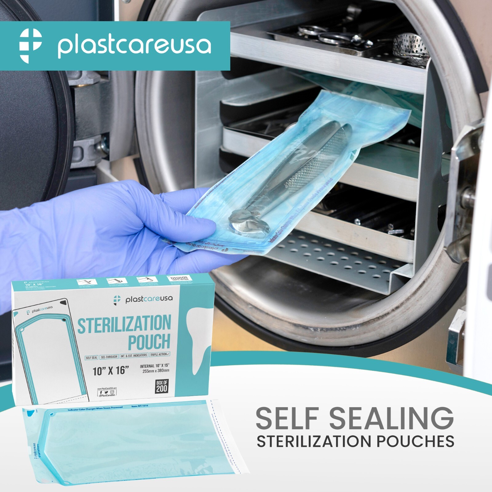 400 10″ x 16″ Large Self-Sealing Sterilization Pouch Sterilizer Bag Autoclave