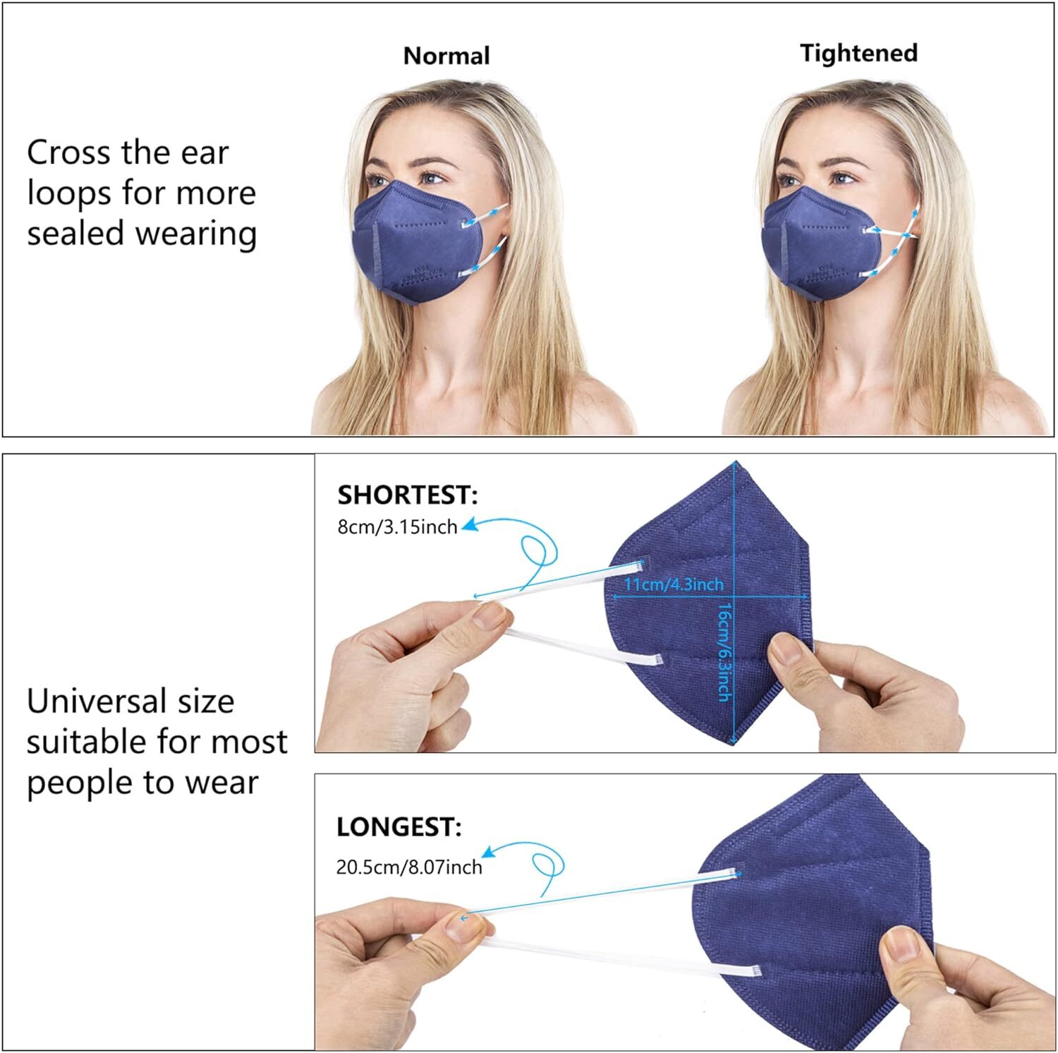 100 /50 /10 Pcs Black Face Mask 5 Layer Mouth & Nose Cover Protector Respirator