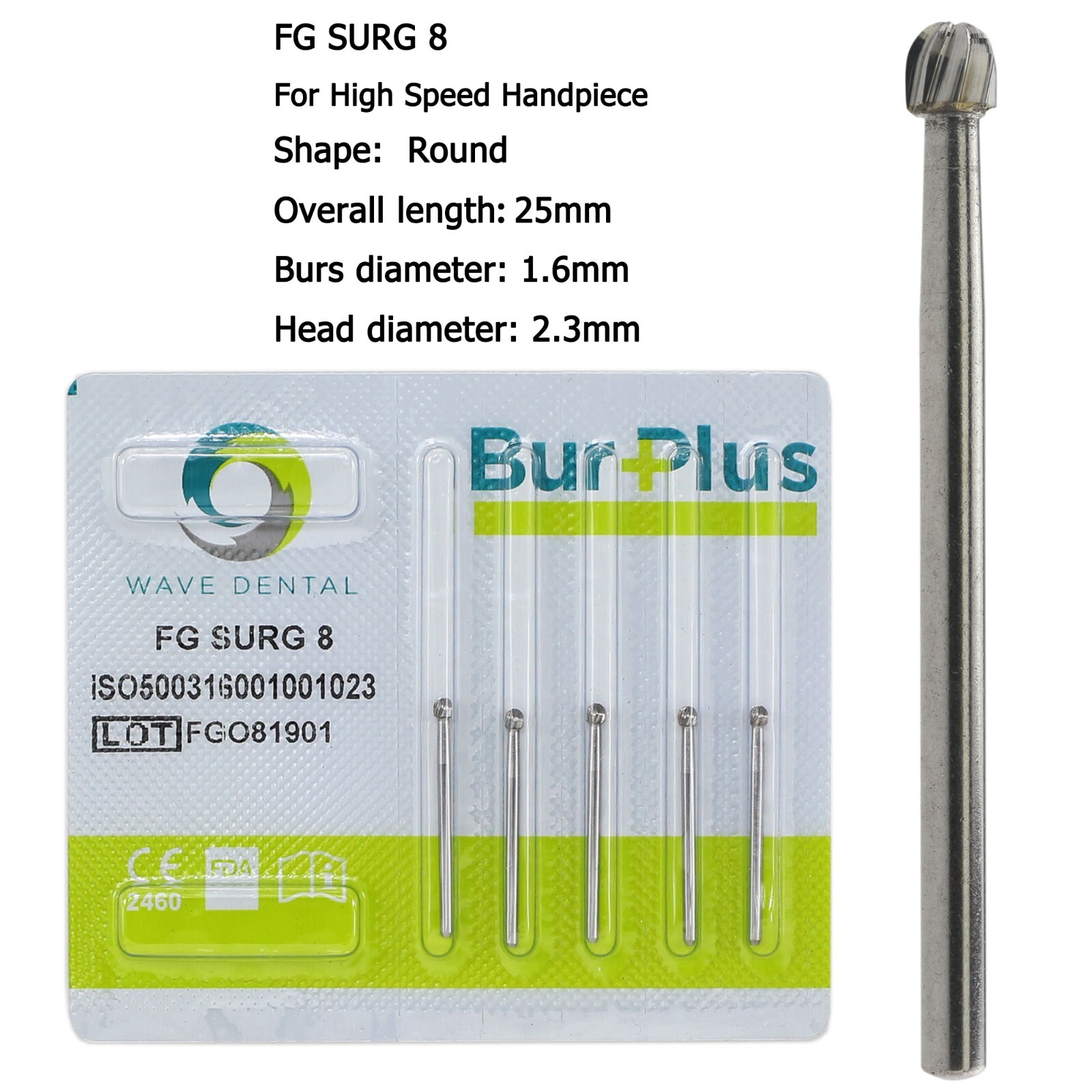 Wave Dental Carbide Surgical Burs FG SURG 2 4 557 557L 702 Long Shank High Speed