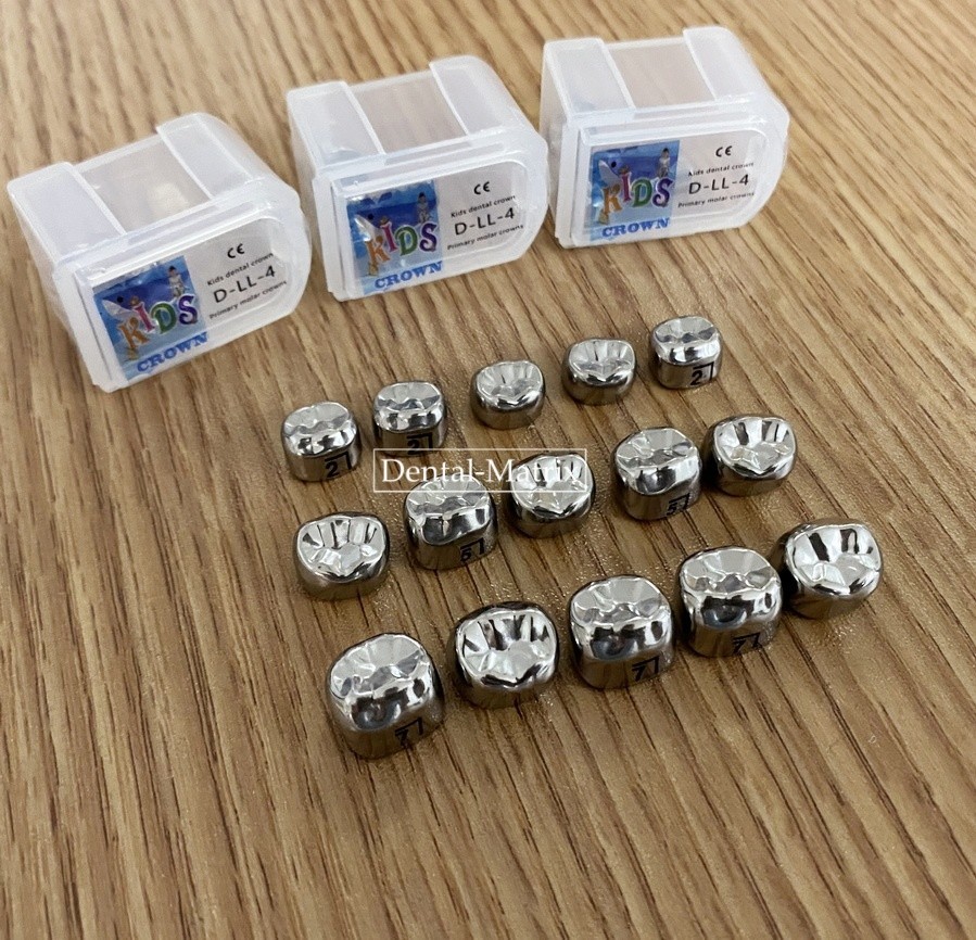 5pcs Dental Pediatric Crown Kids stainless steel molar crowns Preformed Primary