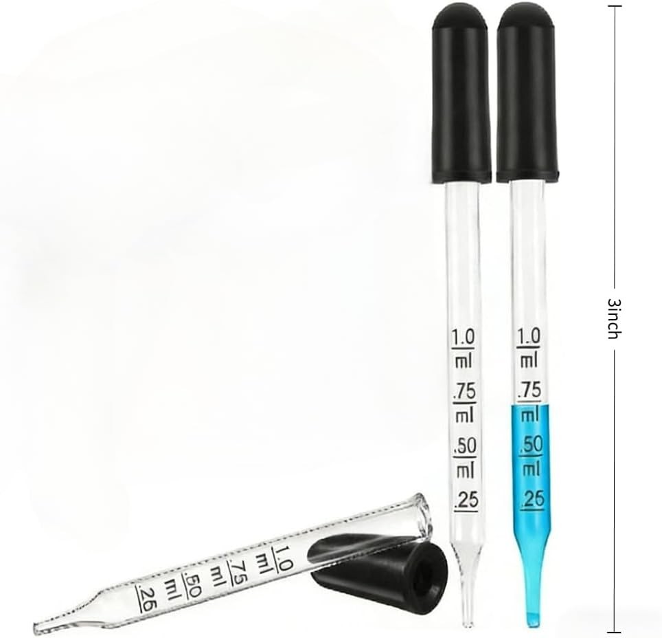 12 Pack, Essential Oils Medicine Art Eye Dropper Graduated 3″ Straight Tip (1ml)