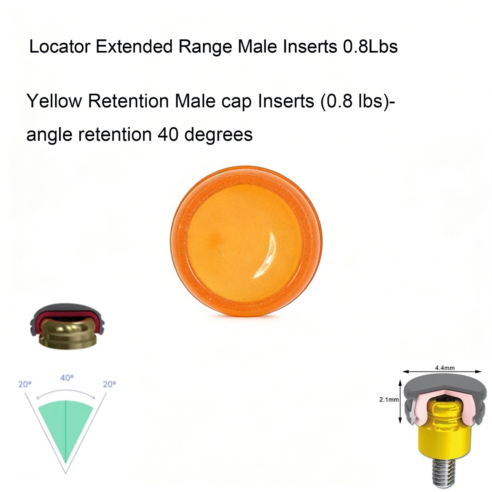 US Multi Pack Dental Male Cap Inserts for Locator Abutment Retention Cap Replace