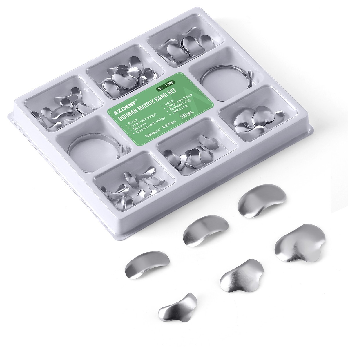 100Pcs/Box Dental Matrices Bands Sectional Contoured Metal Matrix bands soft