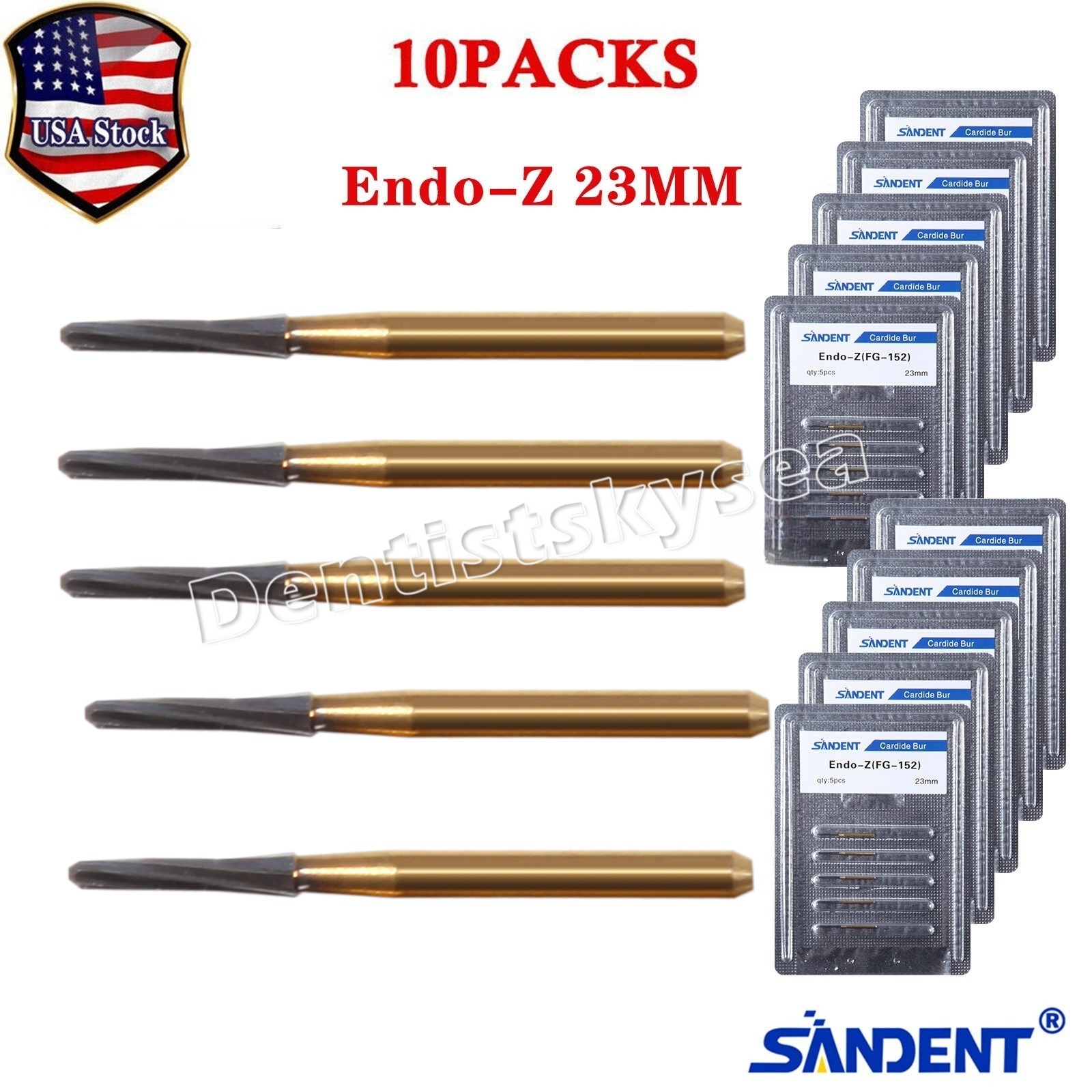 Dental Endo-Z Bur FG Carbide Tungsten Surgical Cutter Burs 1.4*23*9mm
