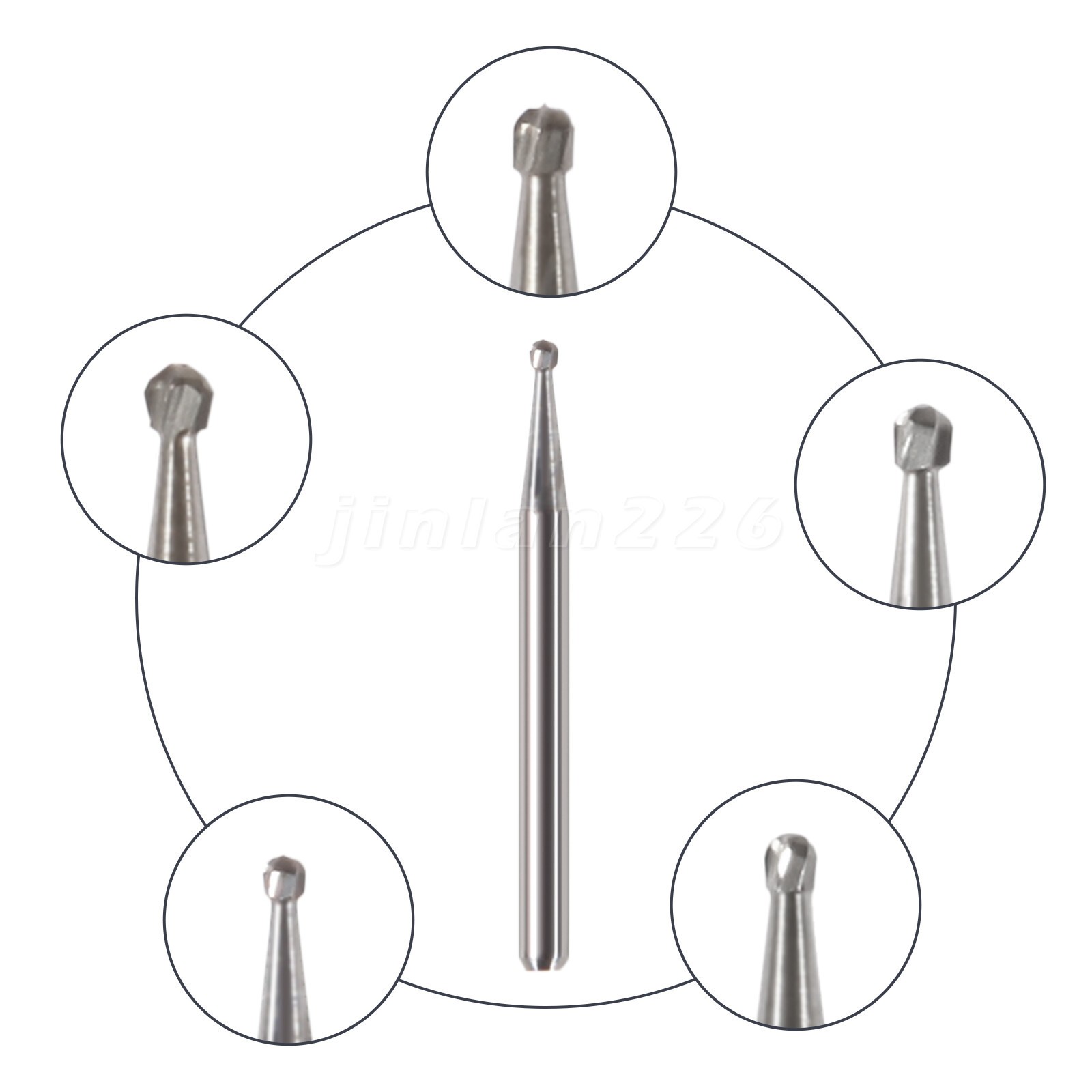 10pcs Dental Trimming Finishing Carbide Burs FG # Friction Grip Fit High Speed