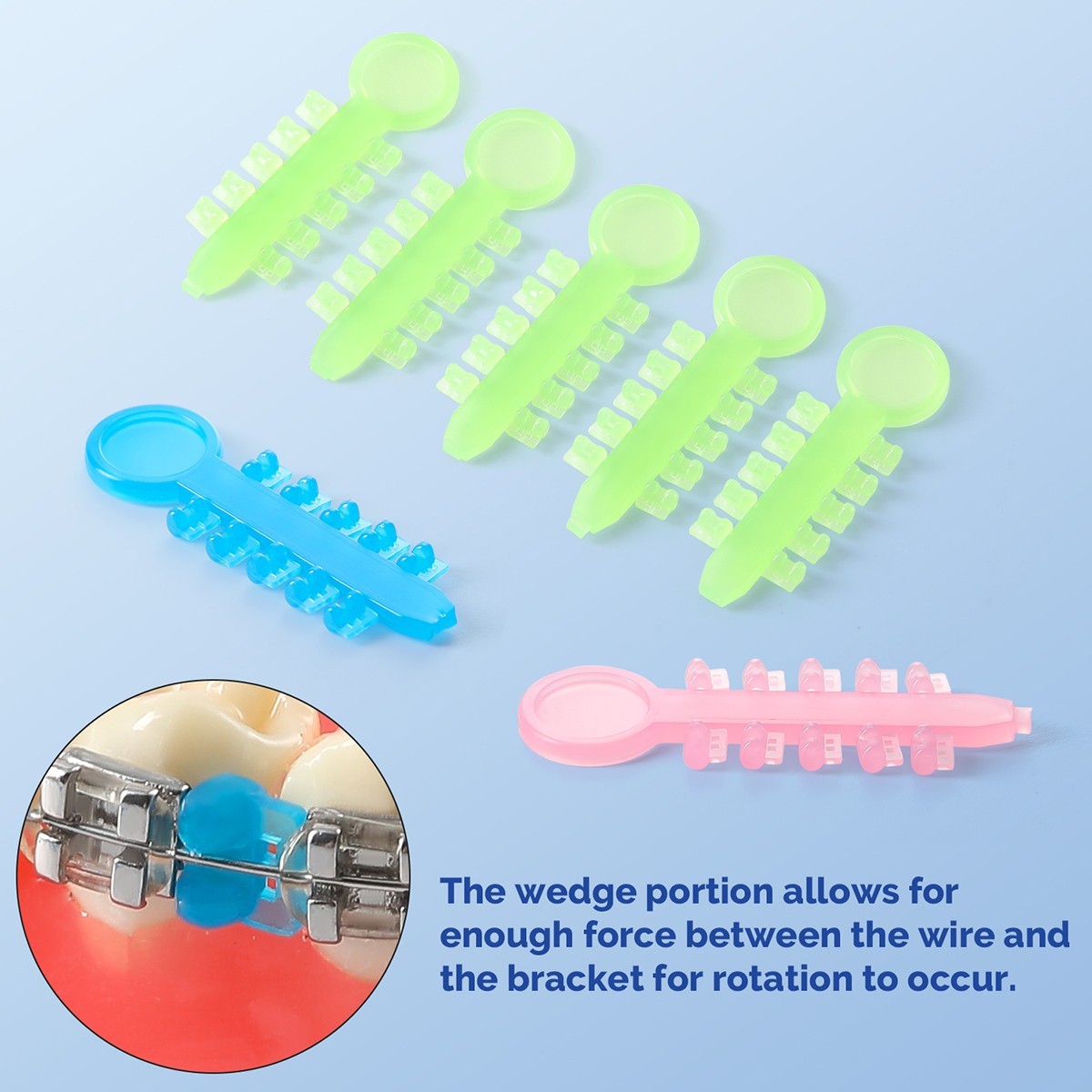 200pcs Dental Orthodontic Rotation Wedges Rubber High Elastic Rotary Pads