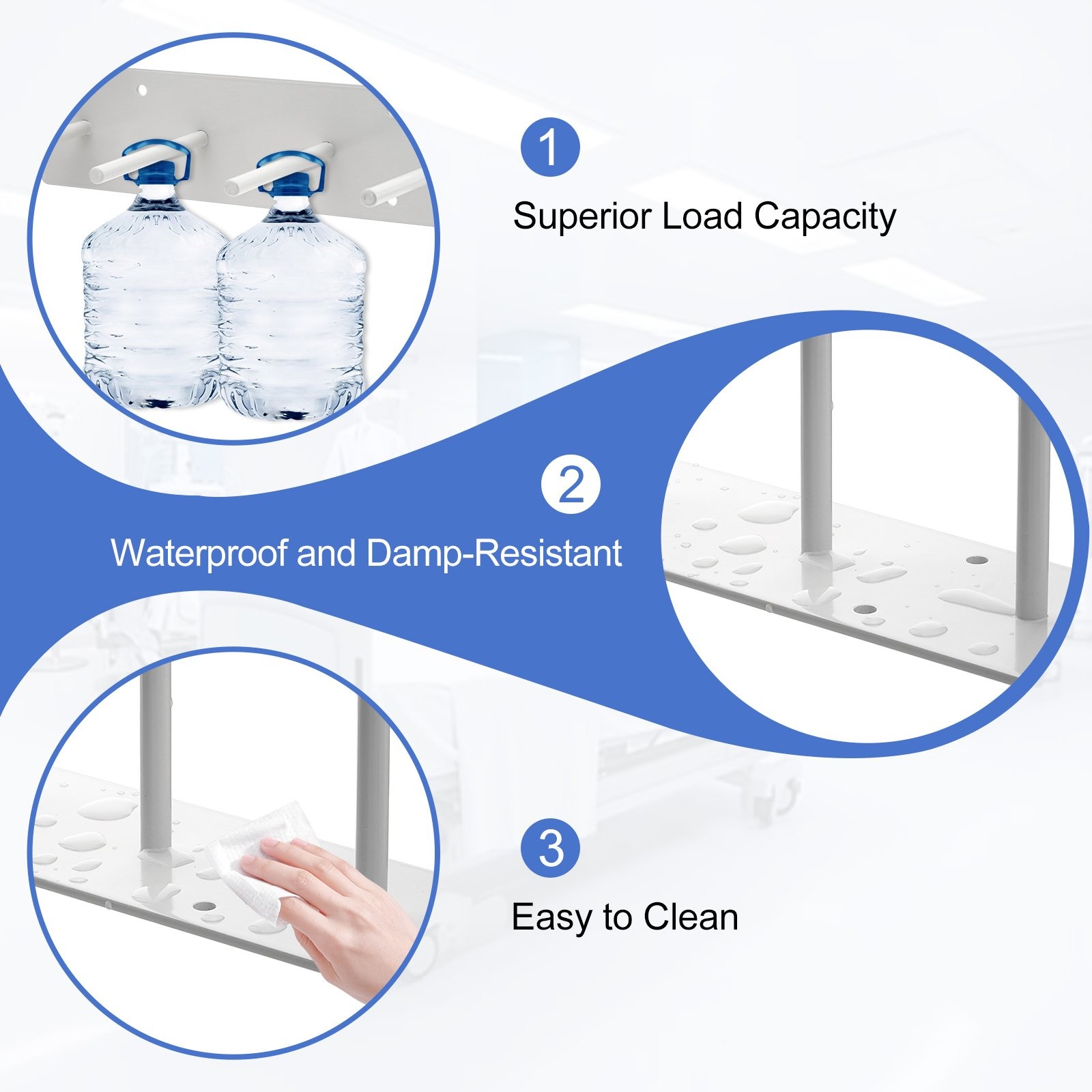 2PCS X-Ray Apron Glove Rack Wall Mount Steel Lead Apron Hanger 4 Pegs Heavy Duty
