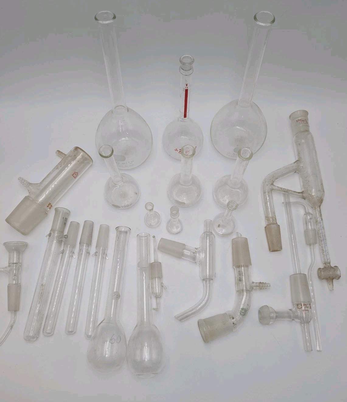 22 Piece Lot Lab Glassware PYREX 500-10 mL Boilng Flasks Scientific Equipment
