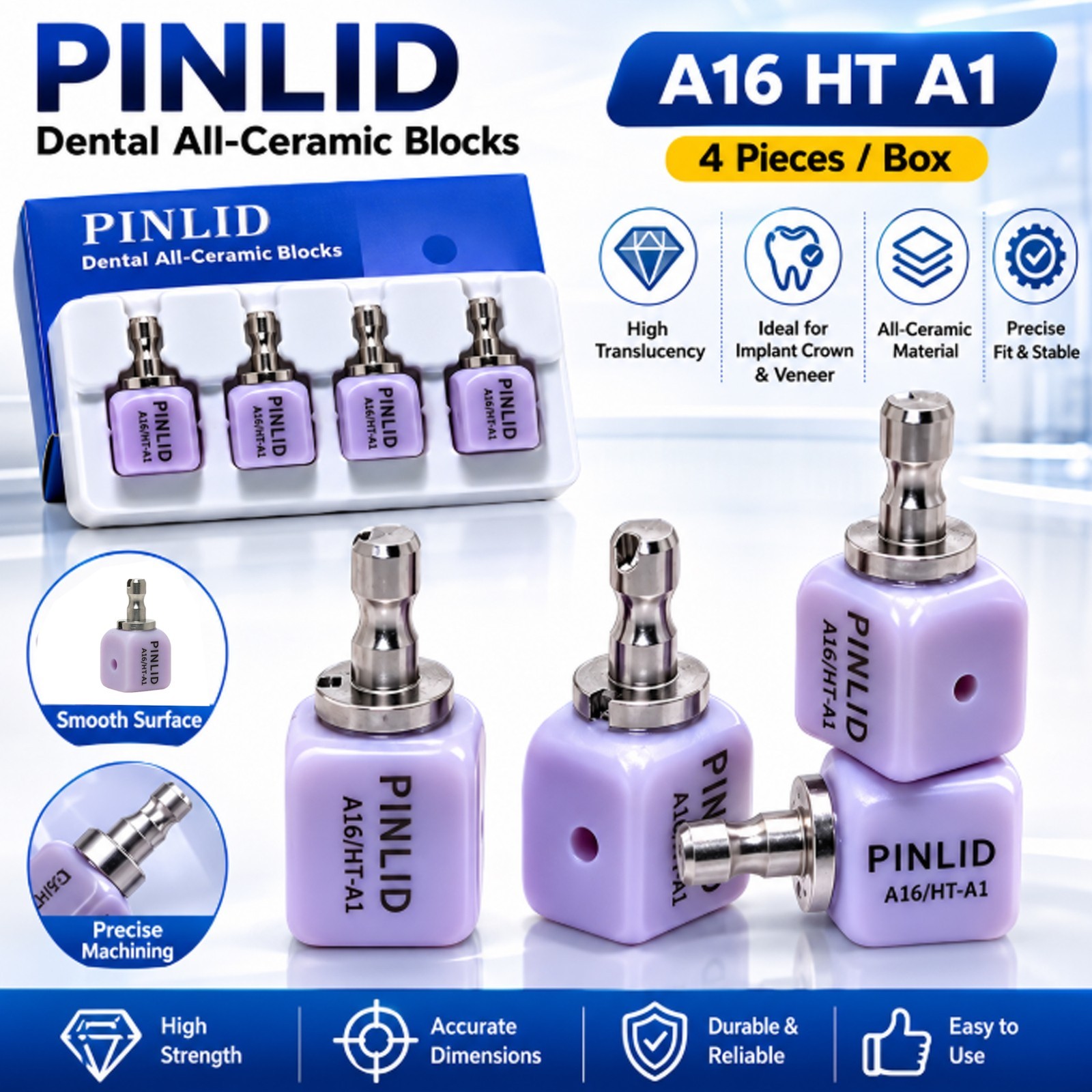 Dental Lithium Disilicate Blocks C14/B40/A16 Glass Ceramic Sirona Cerec LT/MT/HT