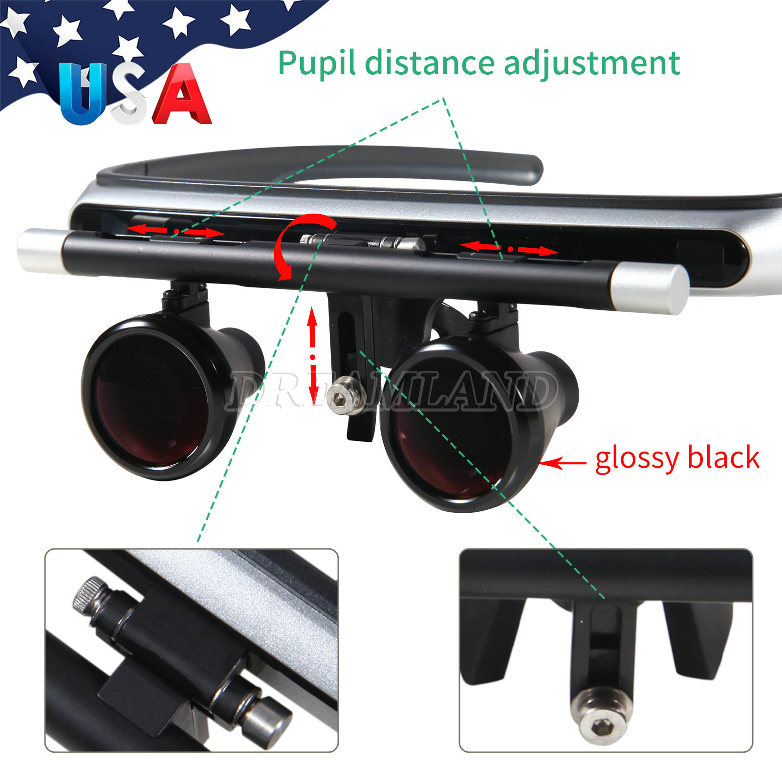 2.5X Dental Surgical Binocular Loupes Magnifier US/EU