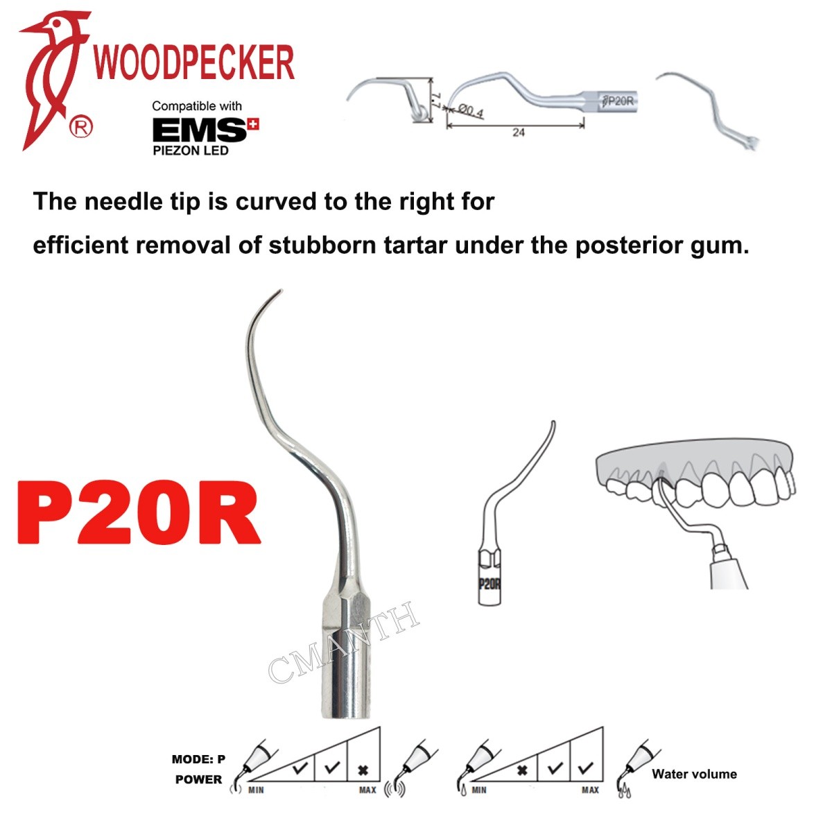 Woodpecker Dental Ultrasonic Scaler Tips P1-P33 Period Tips Fit EMS Scaler