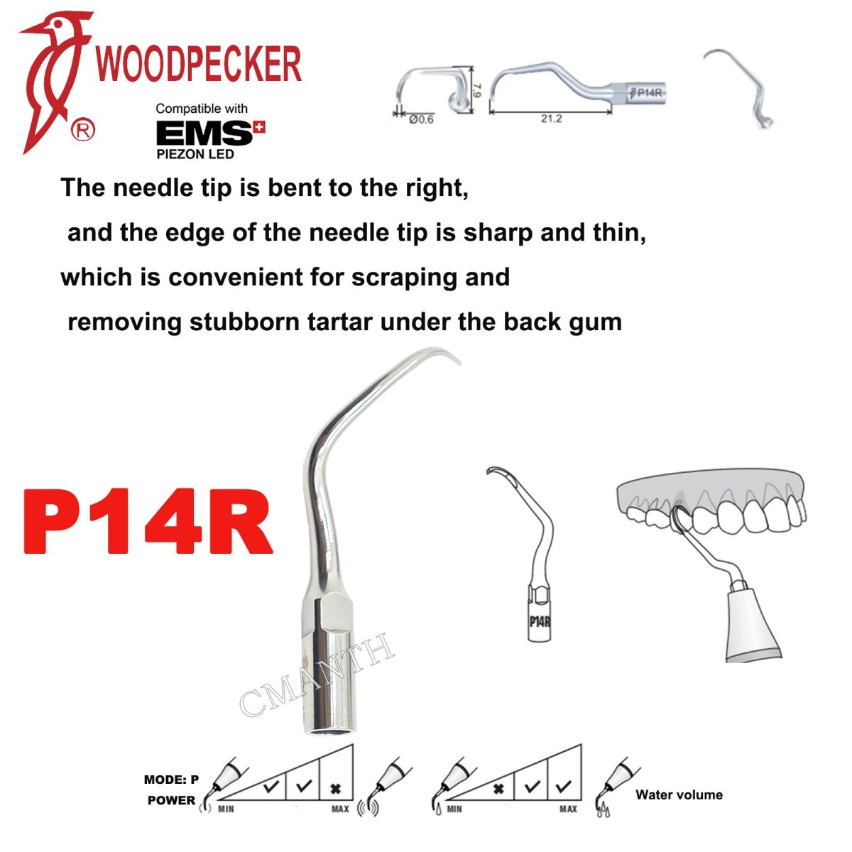 Woodpecker Dental Ultrasonic Scaler Tips P1-P33 Period Tips Fit EMS Scaler