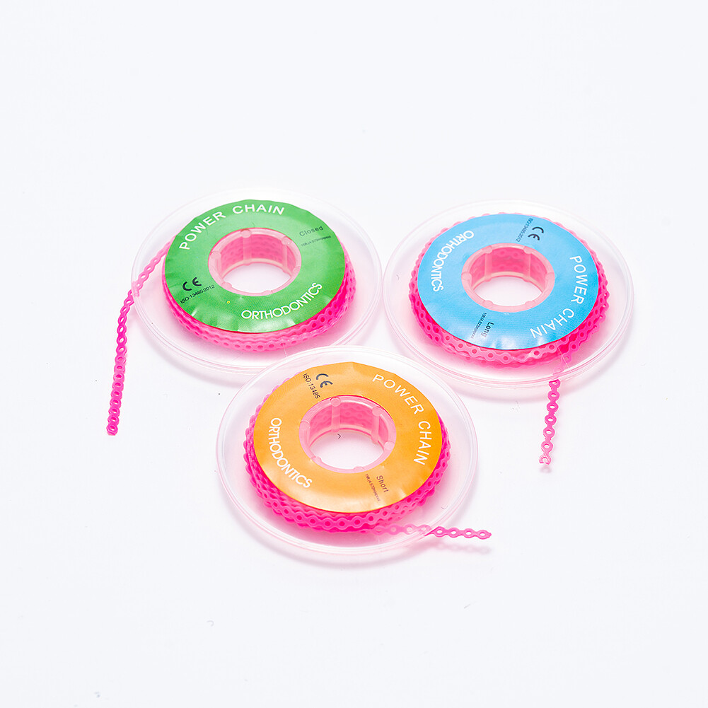 5Packs Dental Elastic Ultra Power Chain Long/Short/Close Rubber Bands For Braces