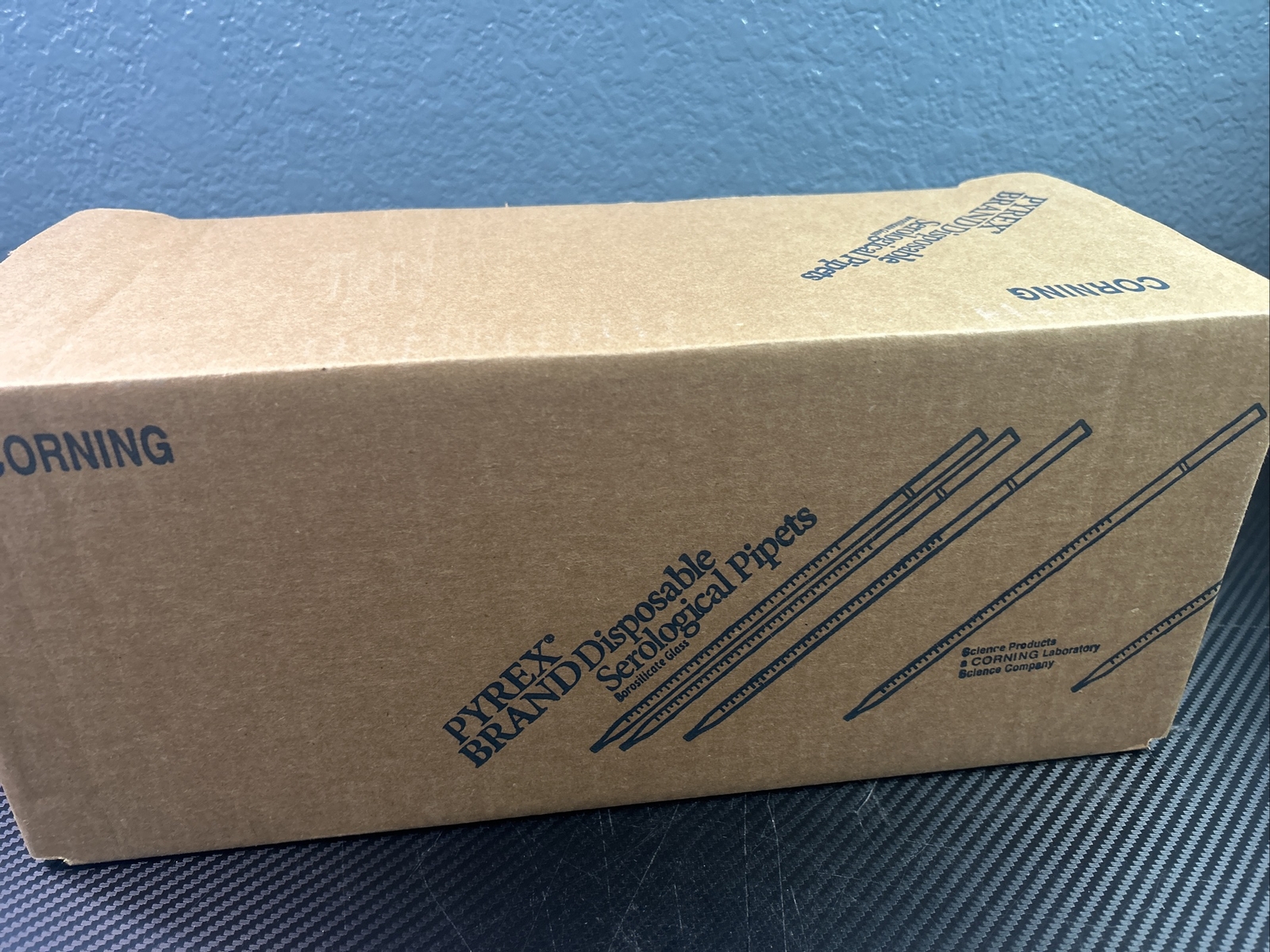 Box of 100 Corning Pyrex 7077-10N Pipets Serological 10 ml x 0.1 Glass Pipettes