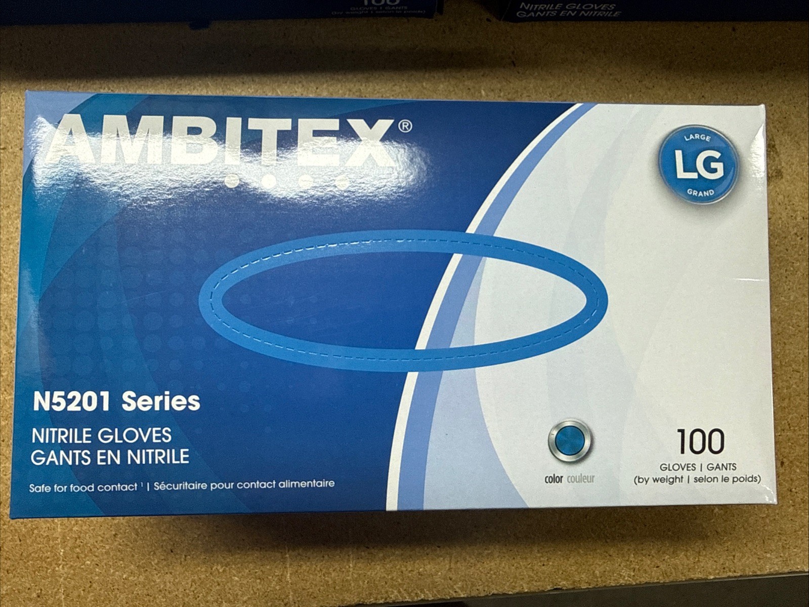 Ambitex N5201 Series Powder Free Blue Nitrile Gloves Large Case/1000 (NLG5201)