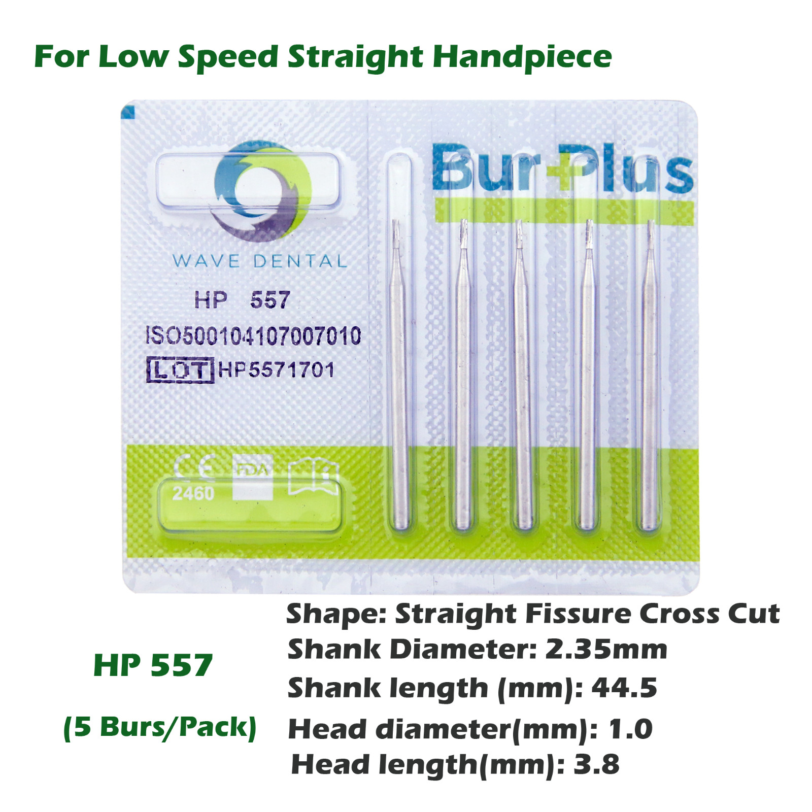 Wave Dental Carbide Bur Straight Handpiece Long Burs HP 555 557 558 559 563