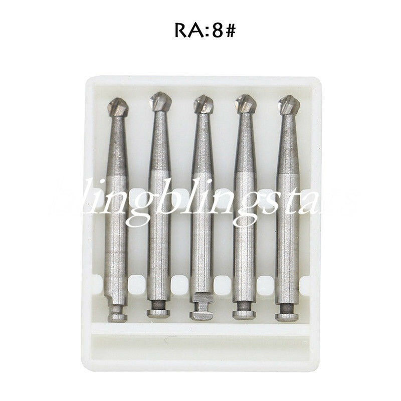 8 Types Dental Round Carbide Bur for Slow Speed Latch Type RA 1# – 8# Burs