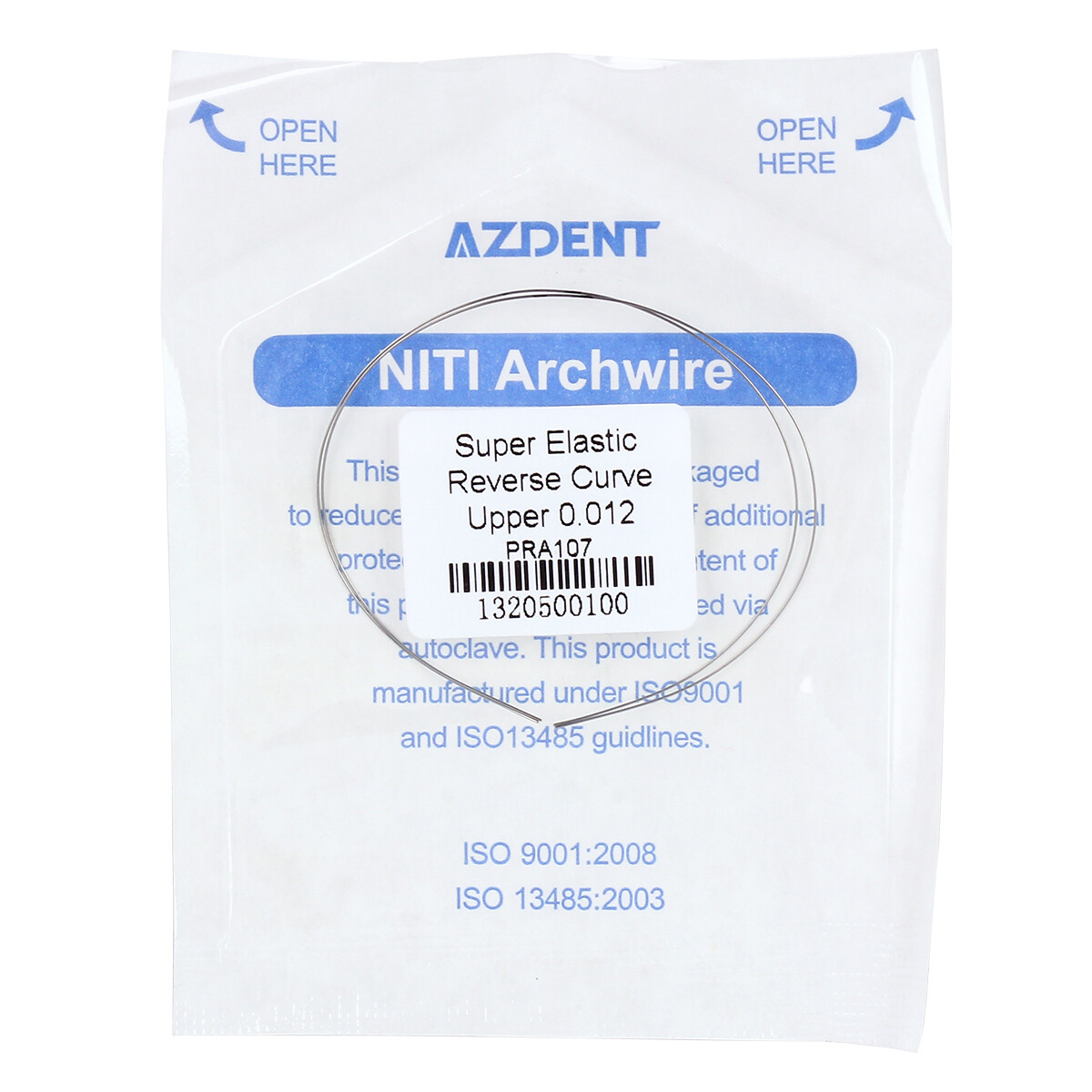 2pc/kit Dental Arcos de Ortodoncia NITI Alambre de Arco de Curva Inversa AZDENT