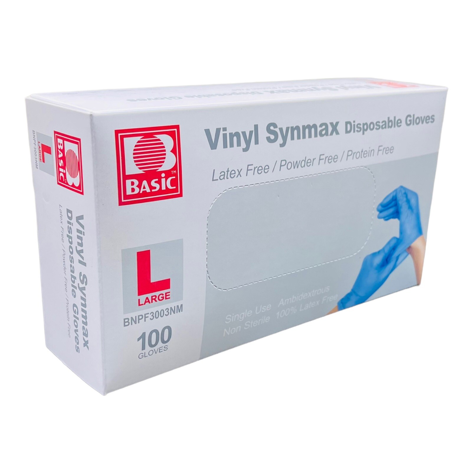 Lot Of 5 BASiC Medical Nitrile Exam Gloves – Latex & Powder-Free – Box of 100 L