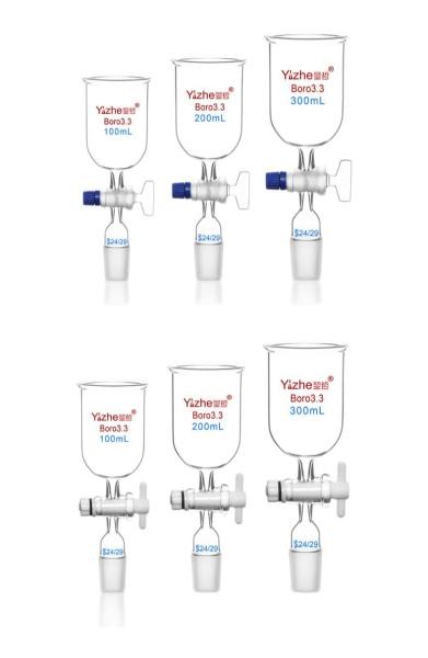 Chemistry Lab Supply: 50ml-1000ml Cylindrical Glass Funnel w/ Standard Joint