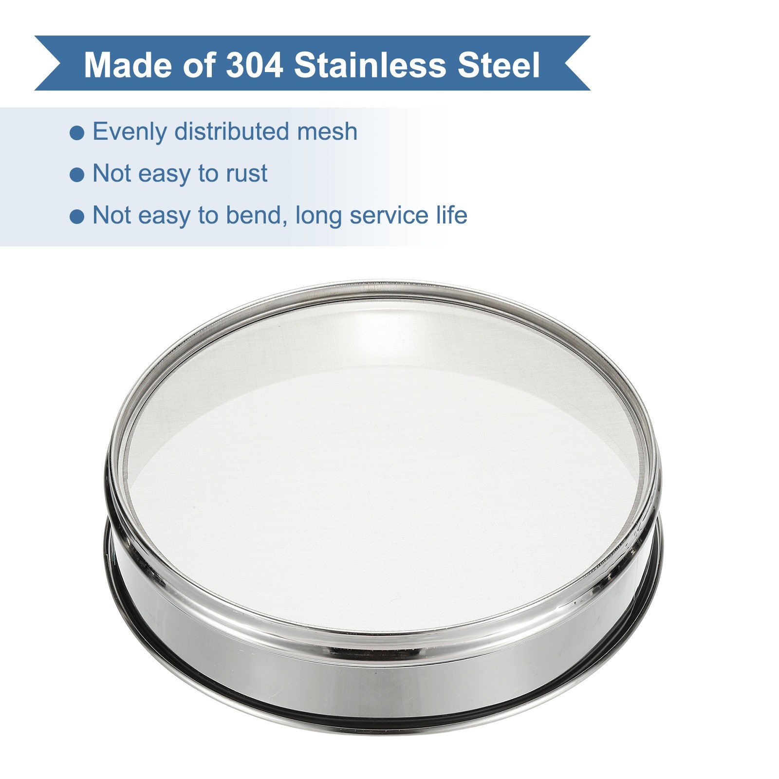 90 Mesh Lab Sieve, 11.8″ Diameter Test Sieve 304 Stainless Steel(0.18mm)