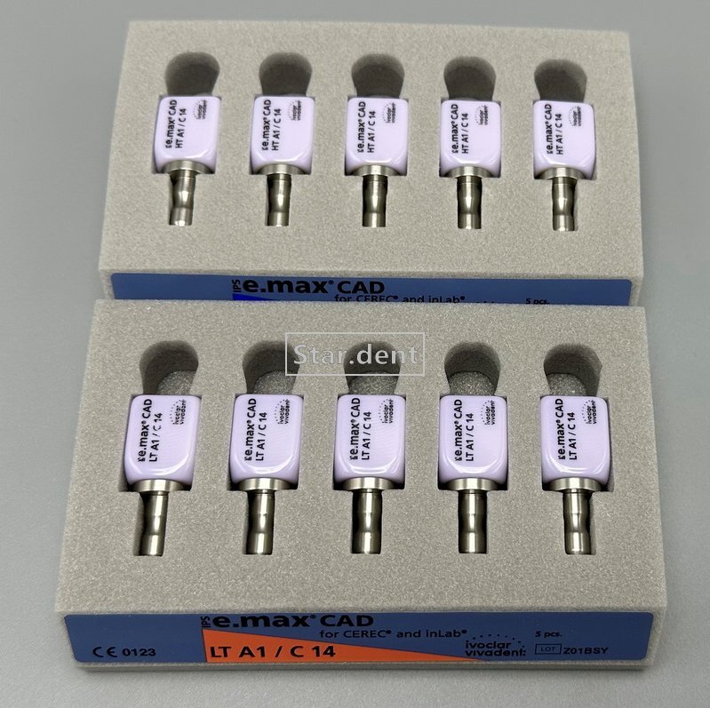 IPS C14 Emax CAD CEREC Dental Lab Ceramic Blocks Cube Veneer LT HT A1 A2 A3 Blue