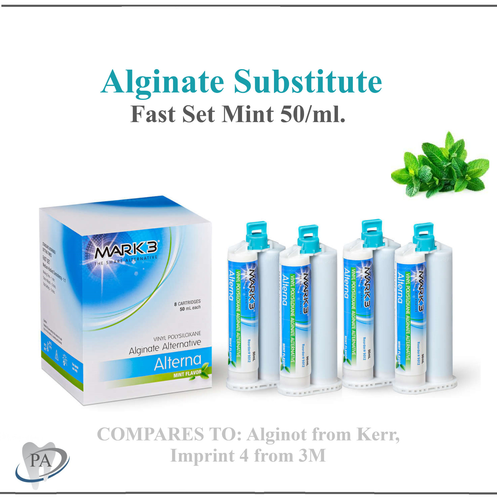 Dental Alginate Substitute Alternative 50mL Cartridges, Fast Set – Mark3 #9012