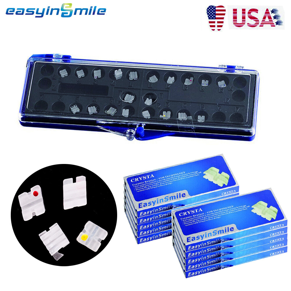 10packs Dental Orthodontic Ceramic Bracket Clear Braces Roth 345 with Hook 022