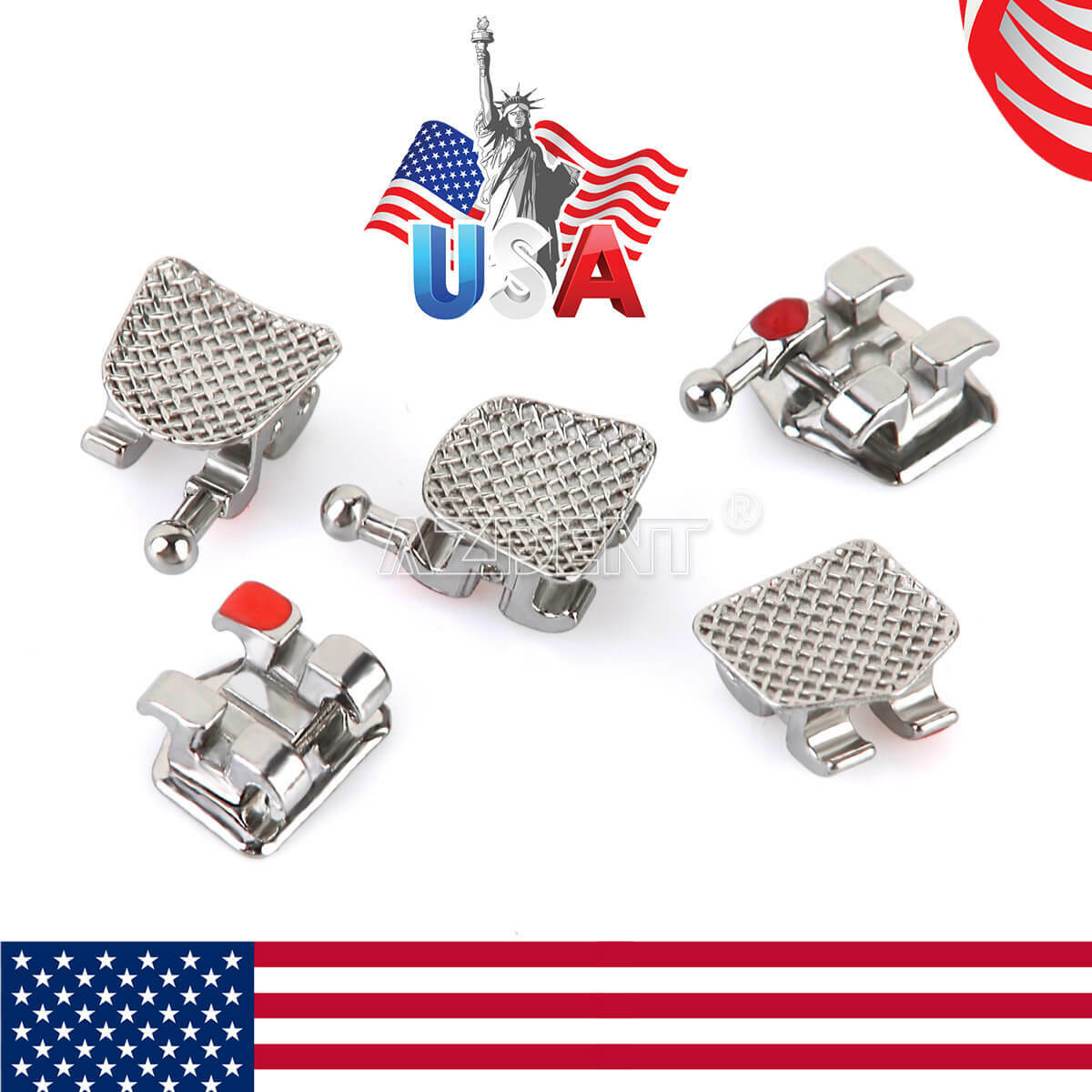 Dental Orthodontic Brackets Braces MIM Monoblock Mini Roth MBT 018 022 Hook 345