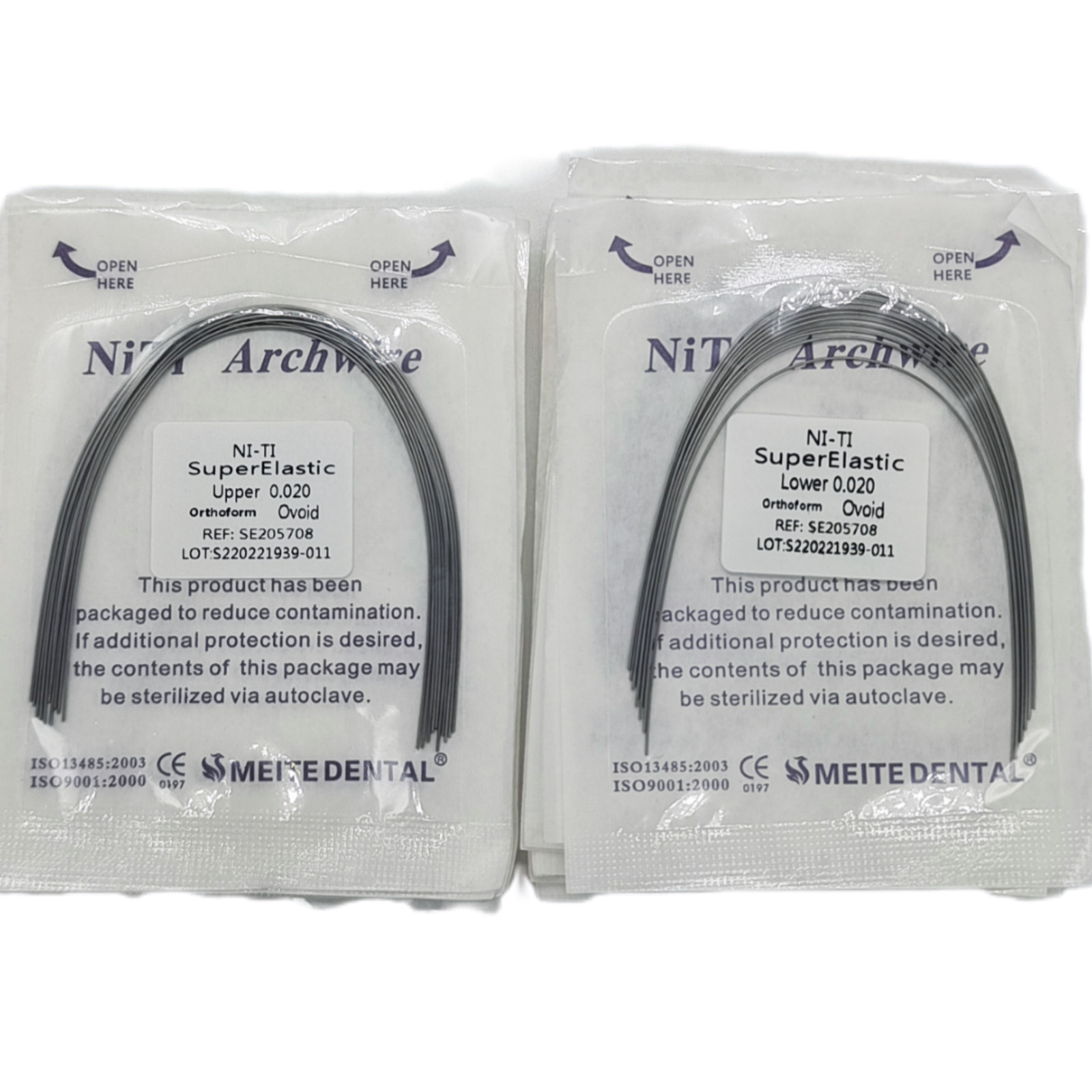 10 Bolsas Arcos de Ortodoncia Dental Redondos Niti Arco de Alambre Su