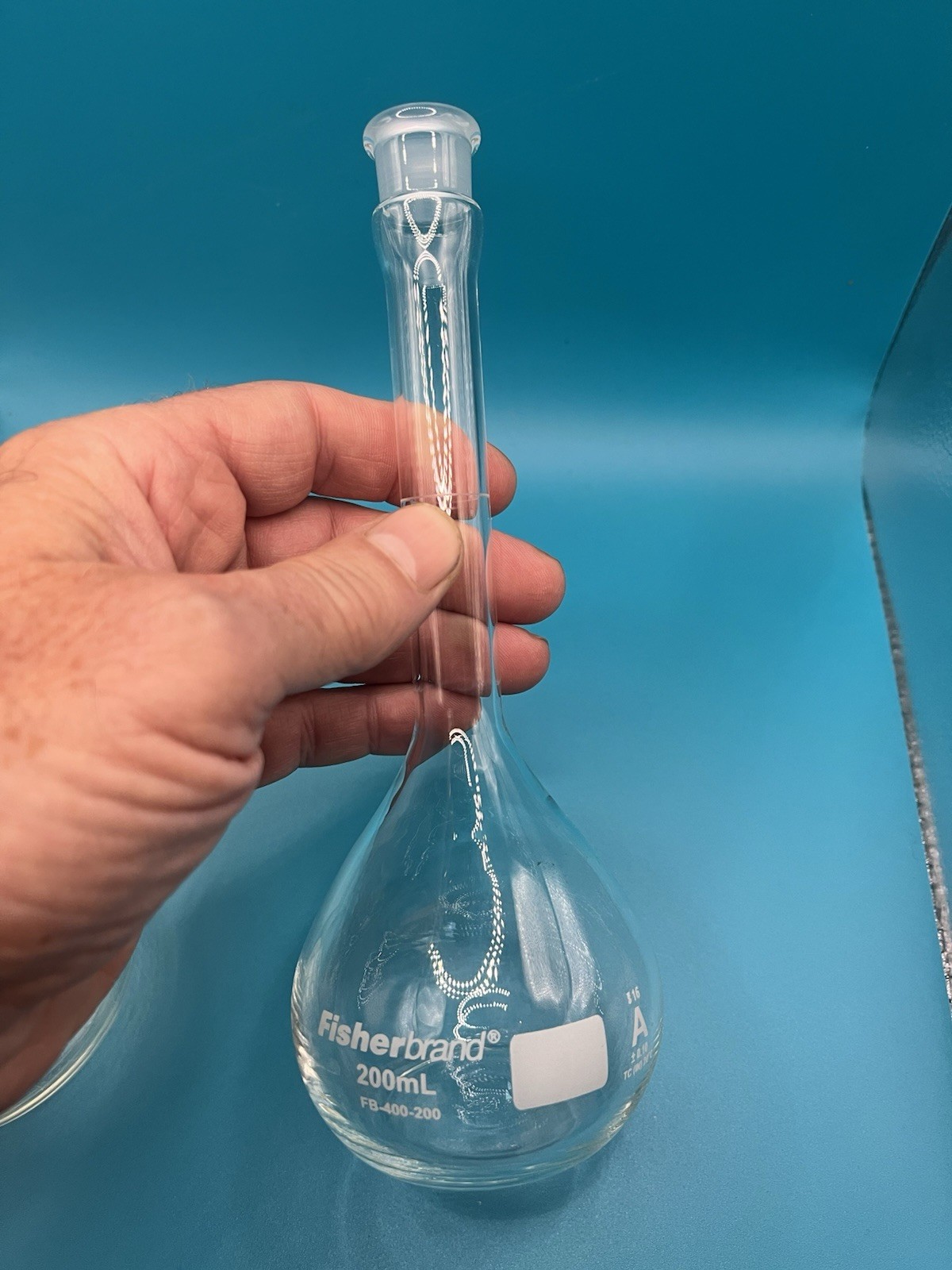 Lot 6 Volumetric Flasks sizes:10, 25, 50, 200, 250 mL Kimax Pyrex Fisherbrand
