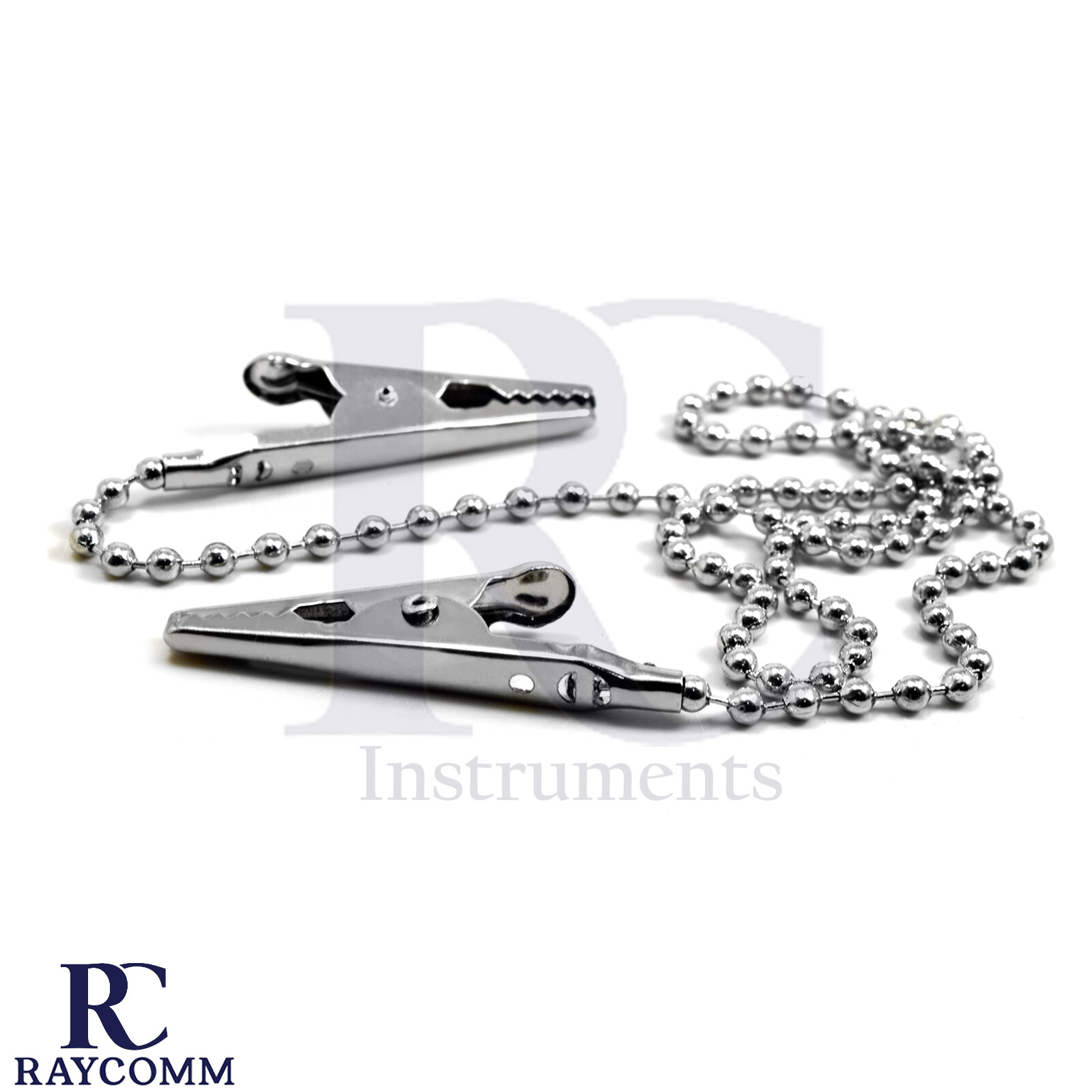 Dental Bib Clips Metal Ball Chain Napkin Holder Flexible Chain Crocodile Clip CE