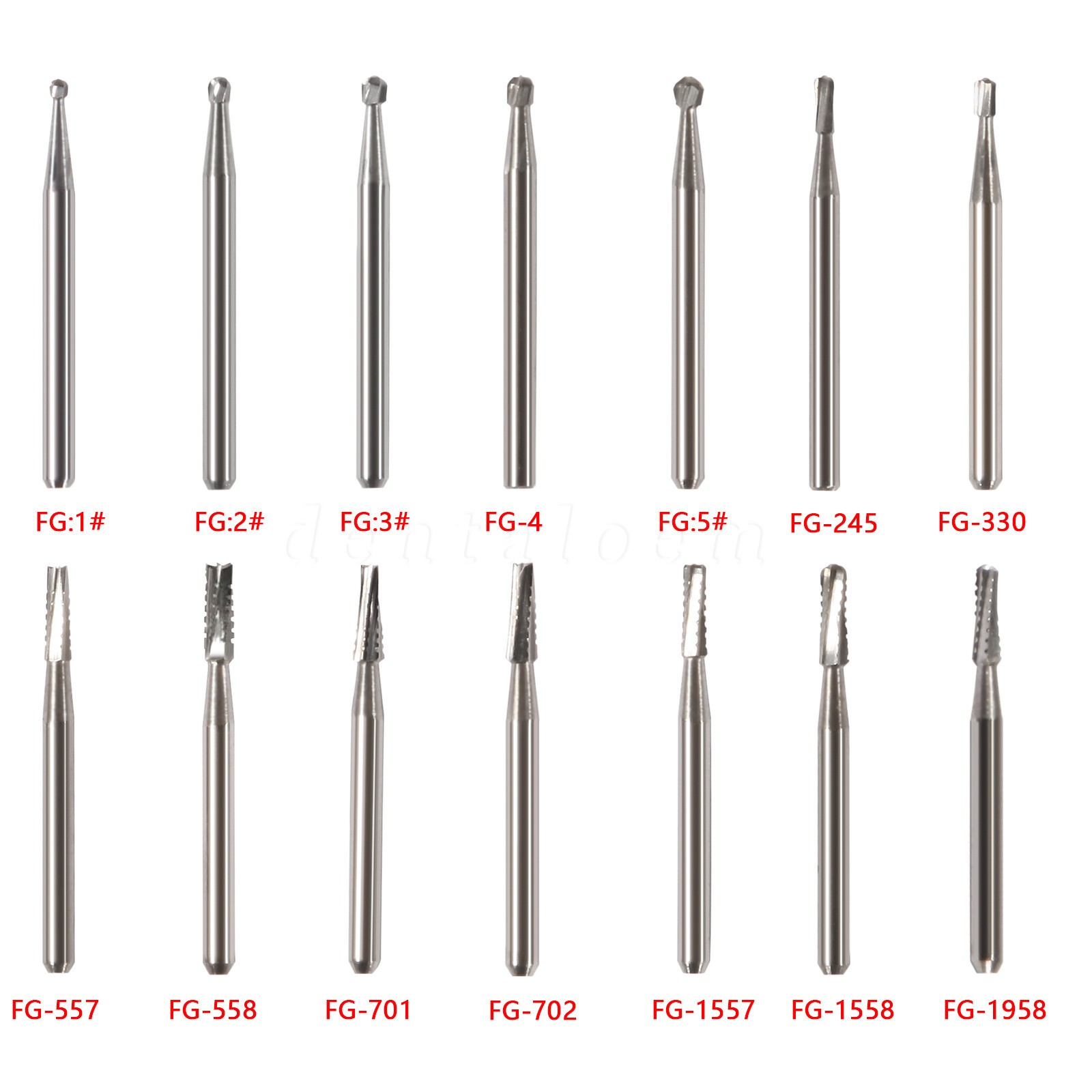 Round Carbide Dental Burs High Speed Handpiece Friction Grip Drill Bits