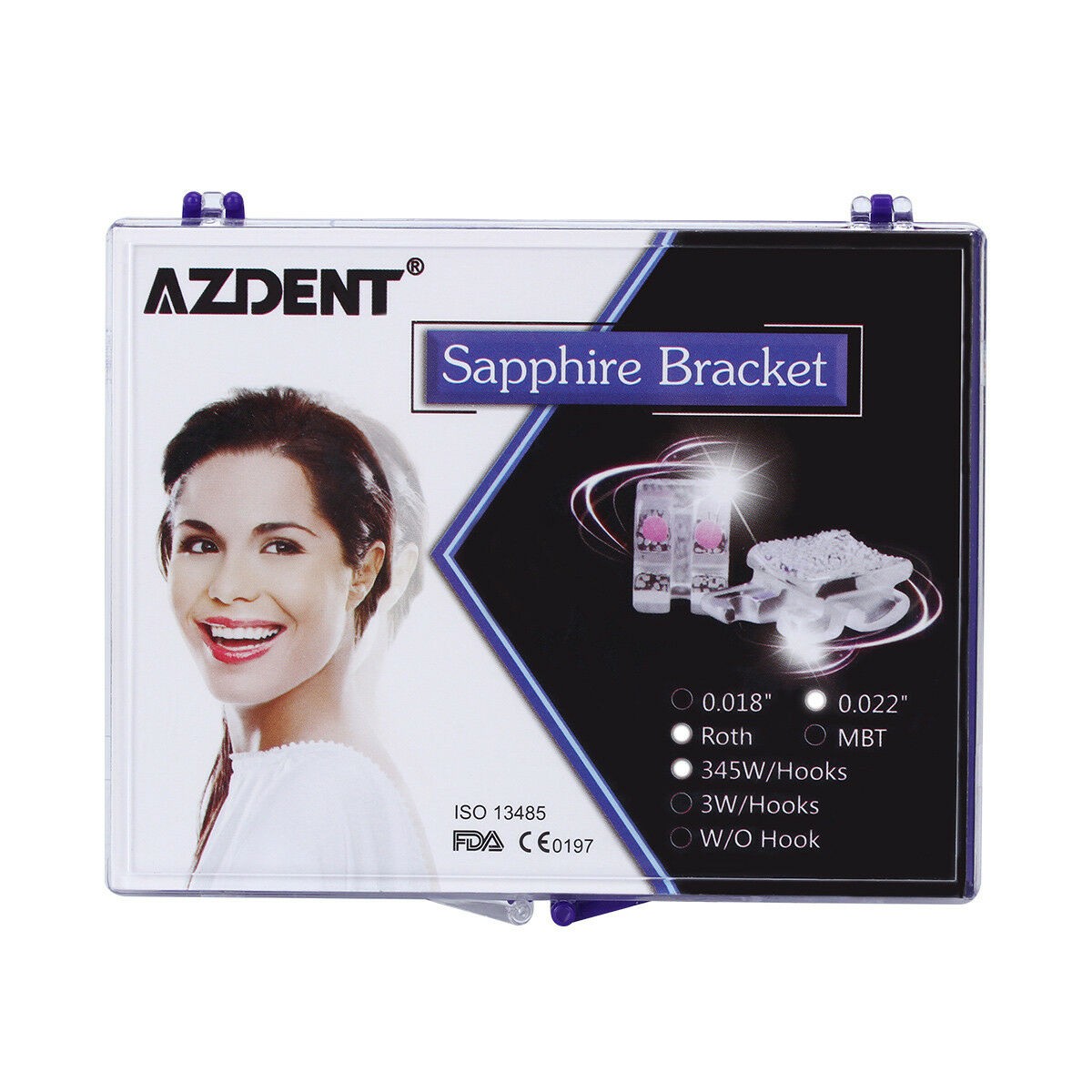 Dental Orthodontic Sapphire Bracket +8pc Buccal Tube Mini Roth MBT.022 345 Hook