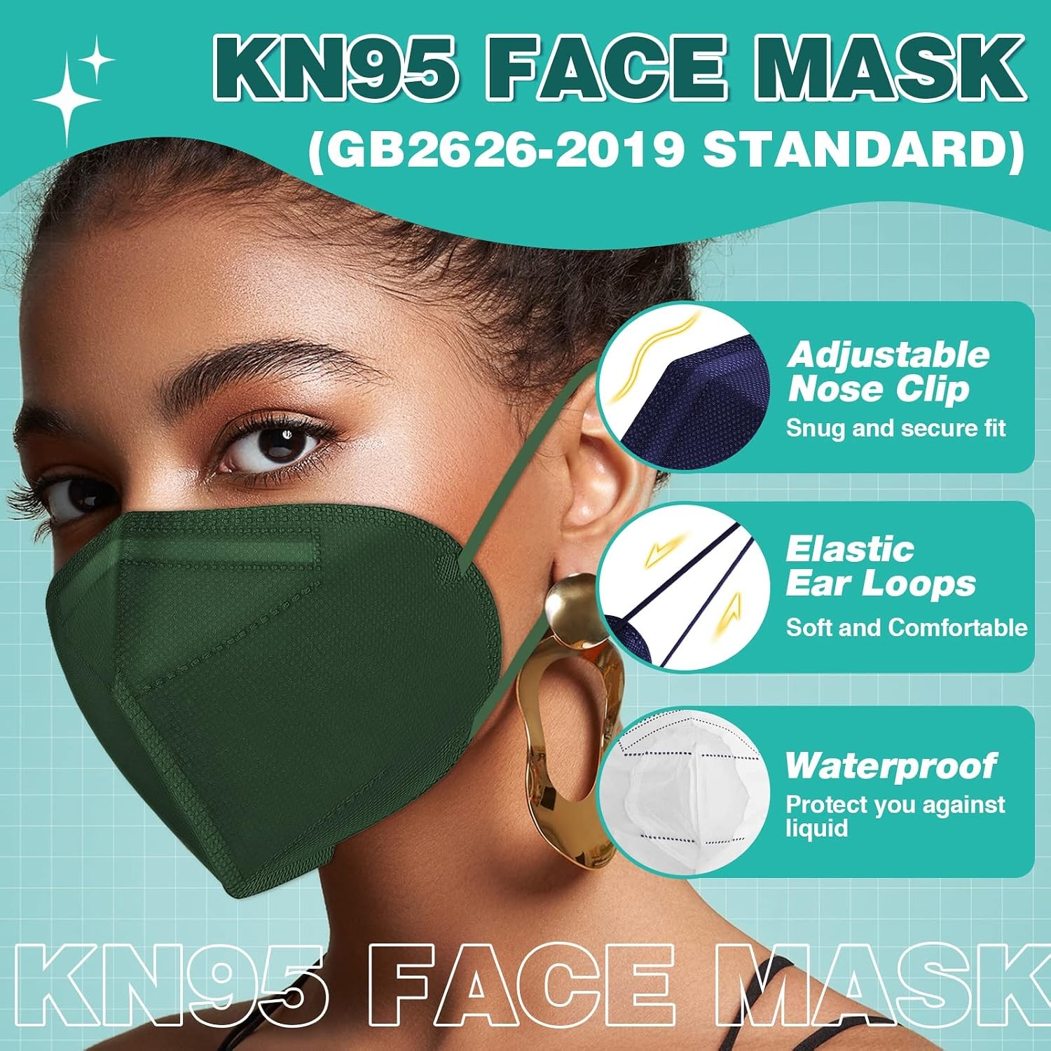 XDX KN95 Face Masks, Individually Wrapped Multicolor Face Masks for Men and Wome
