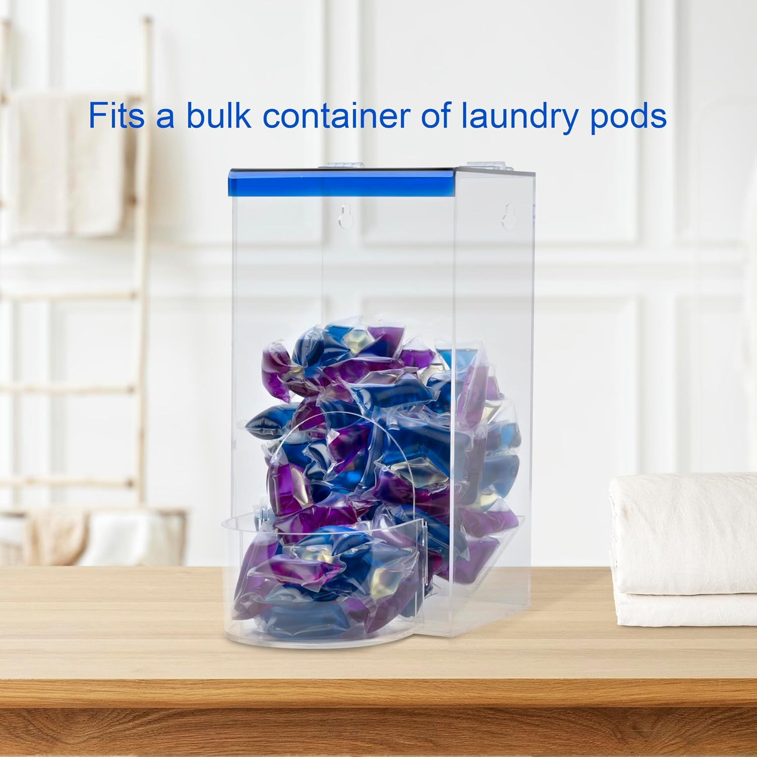 Earplug Holder, Universal Clear Acrylic Storage with Blue Lid for Small Bulk Acc
