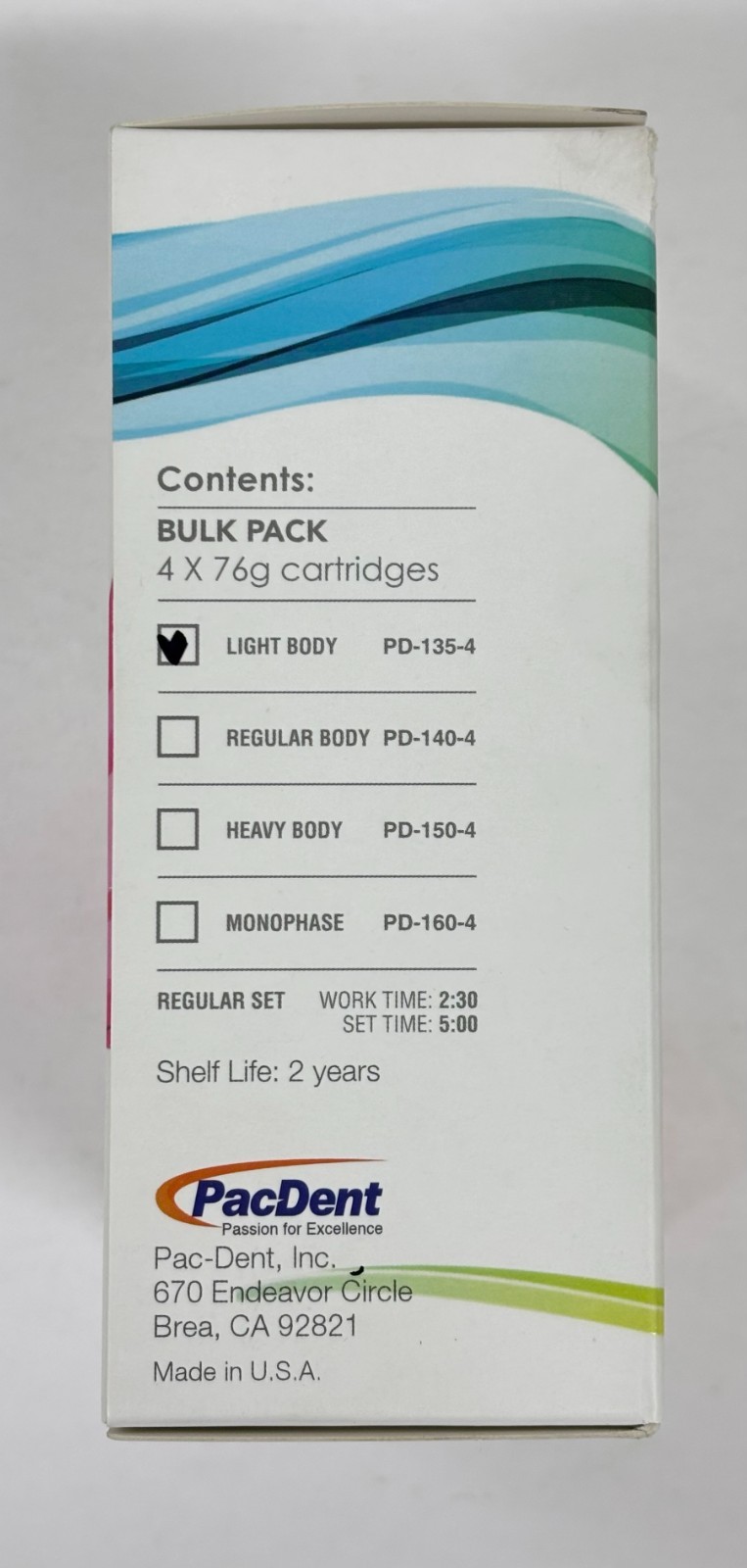 PacDent Elements ULTRA IMPRESION VPS LIGHT BODY 4 x 50ml(76g) CARTRIDGE
