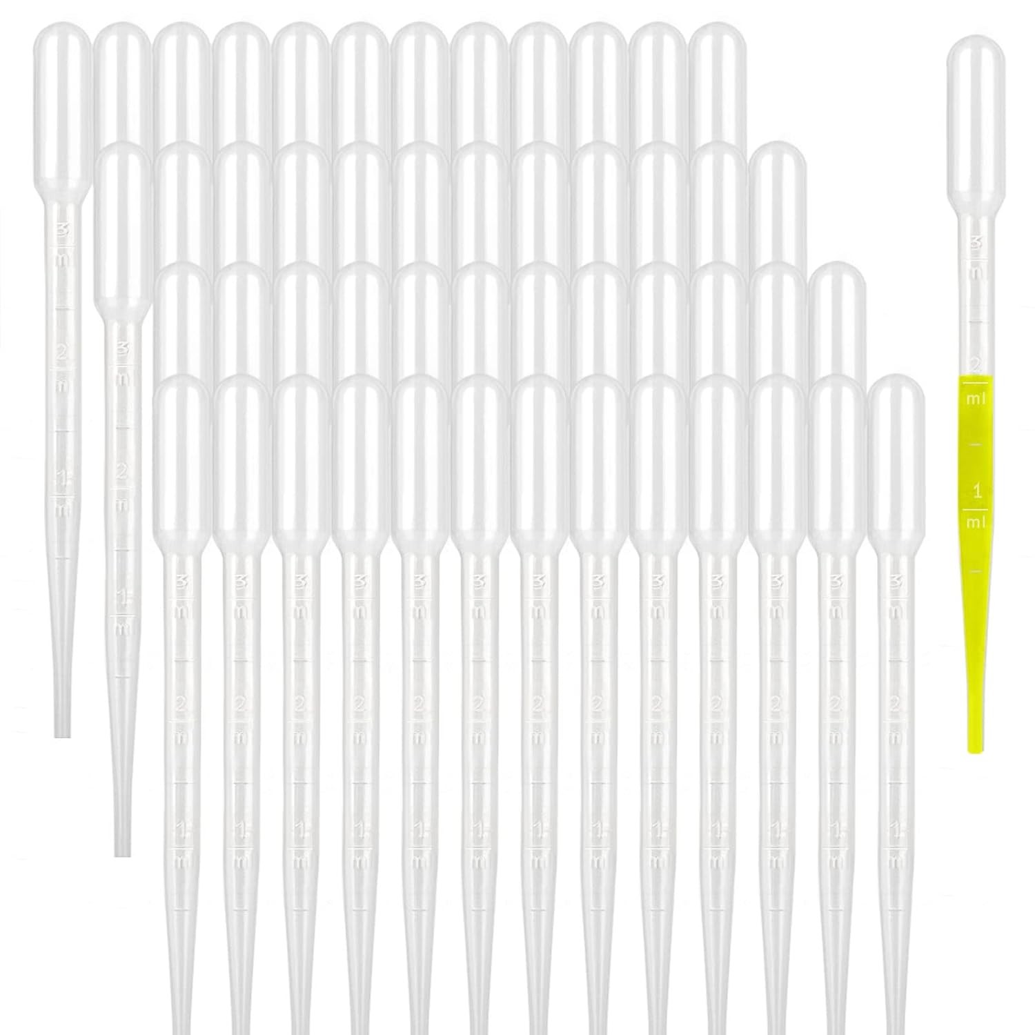 100 PCS 3ML Dropper Pipettes Essential Oil Transfer, Disposable Plastic Eye Drop