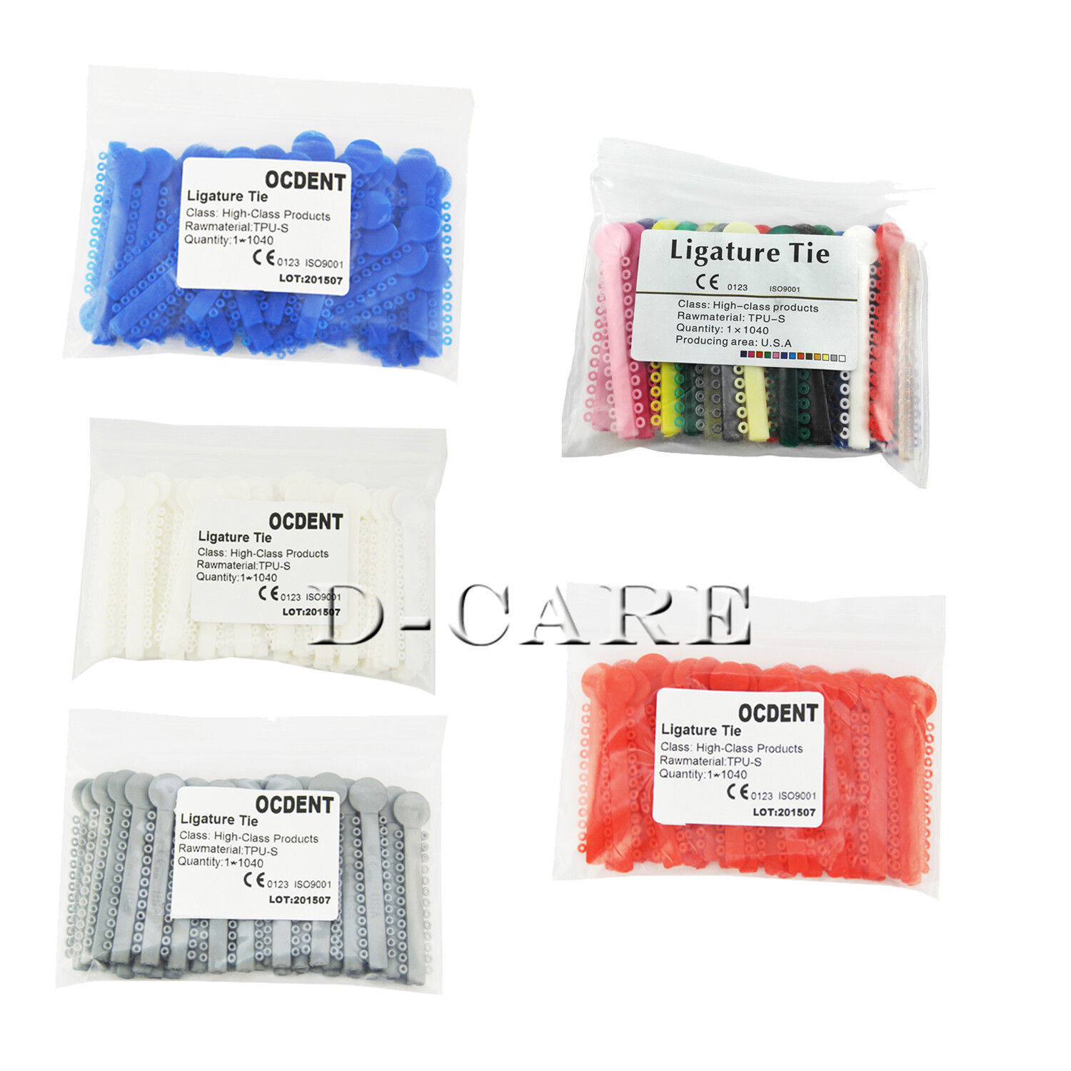 1040pcs Dental Orthodontic Ligature Ties Braces Elastic Rubber Bands Mixed Color